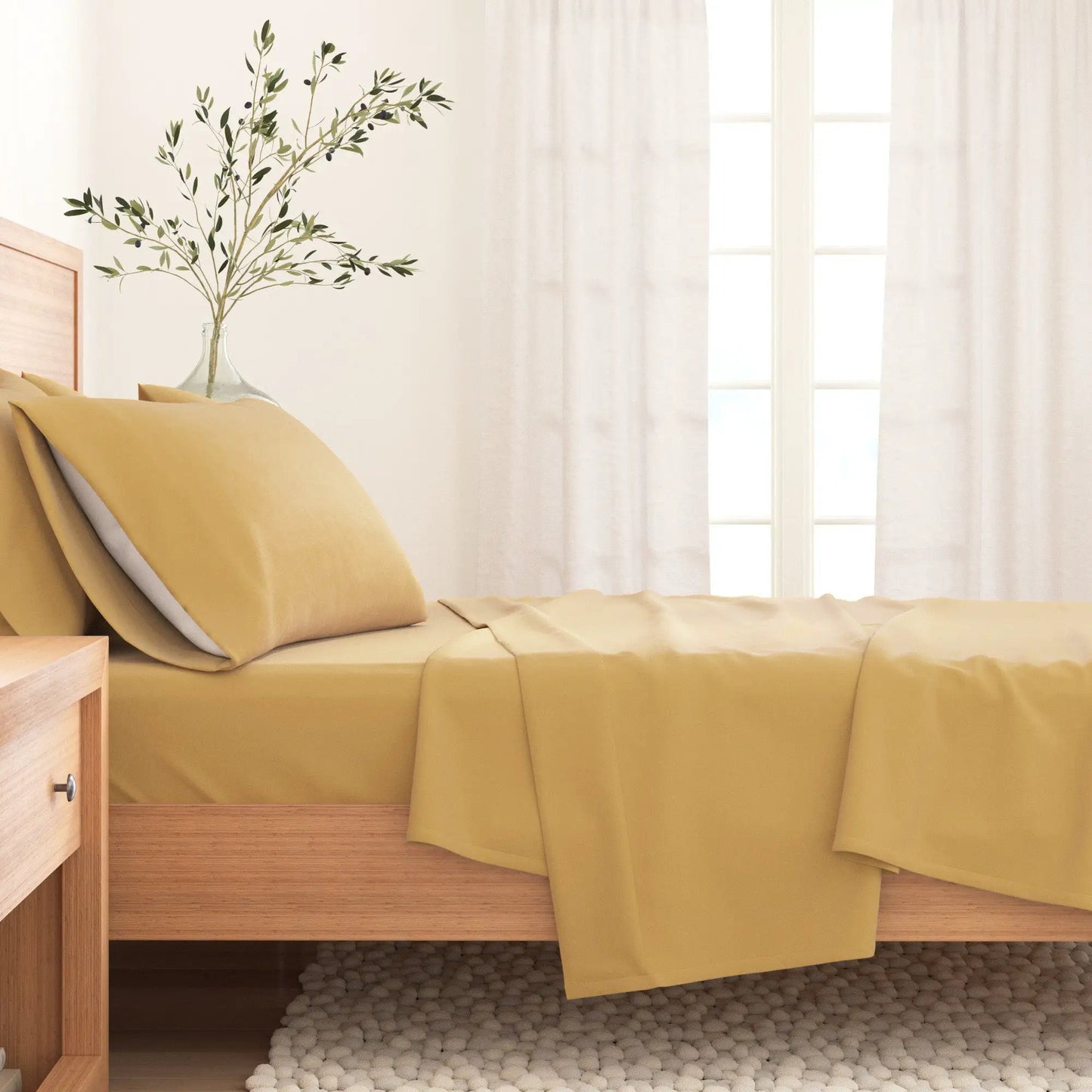 Cotton Solid Flannel Sheet - Nordic Collection from PriceLows™