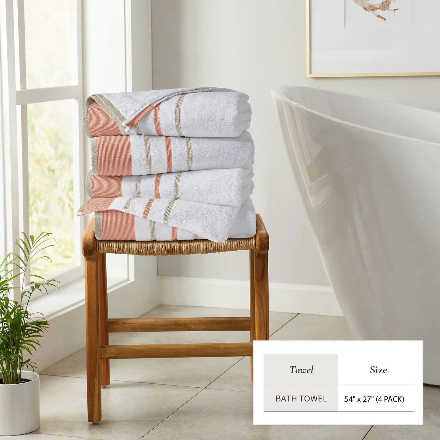 Decorative Cotton Stripe Bath Towel Set - Noelle Collection from PriceLows™