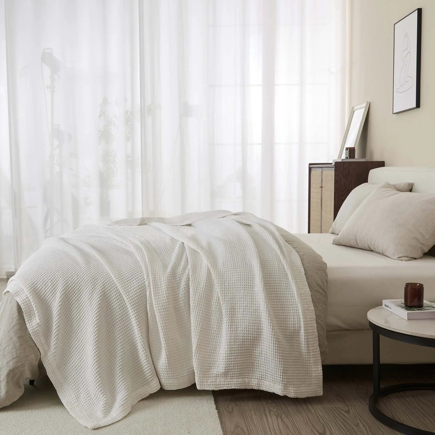 100% Cotton Waffle Weave Blanket - Mikala Collection from PriceLows™