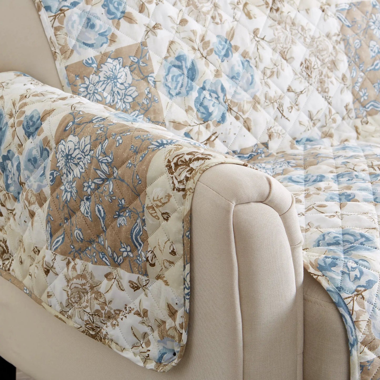 Reversible Floral Patchwork Furniture Protector - Maribel Collection from PriceLows™