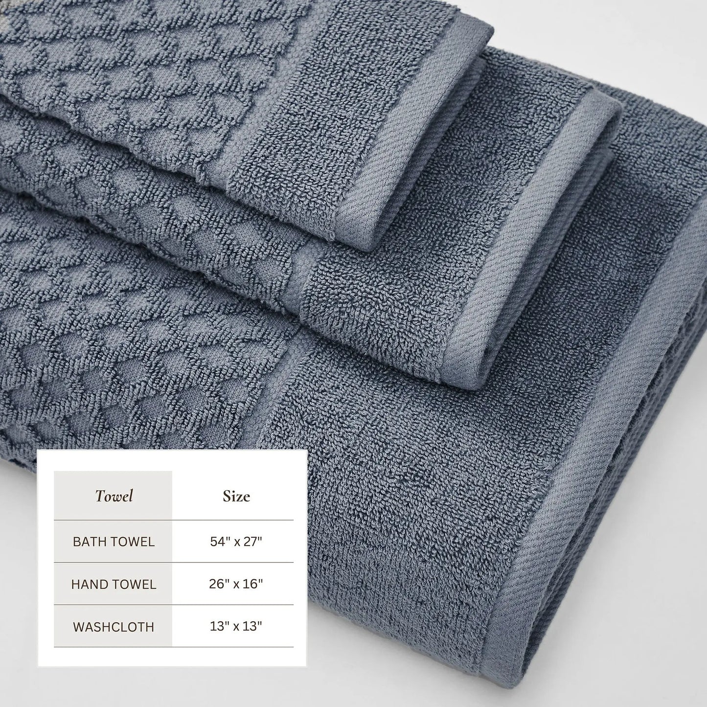 Cotton Diamond Waffle Weave Bath Towel Set - Grayson Collection from PriceLows™
