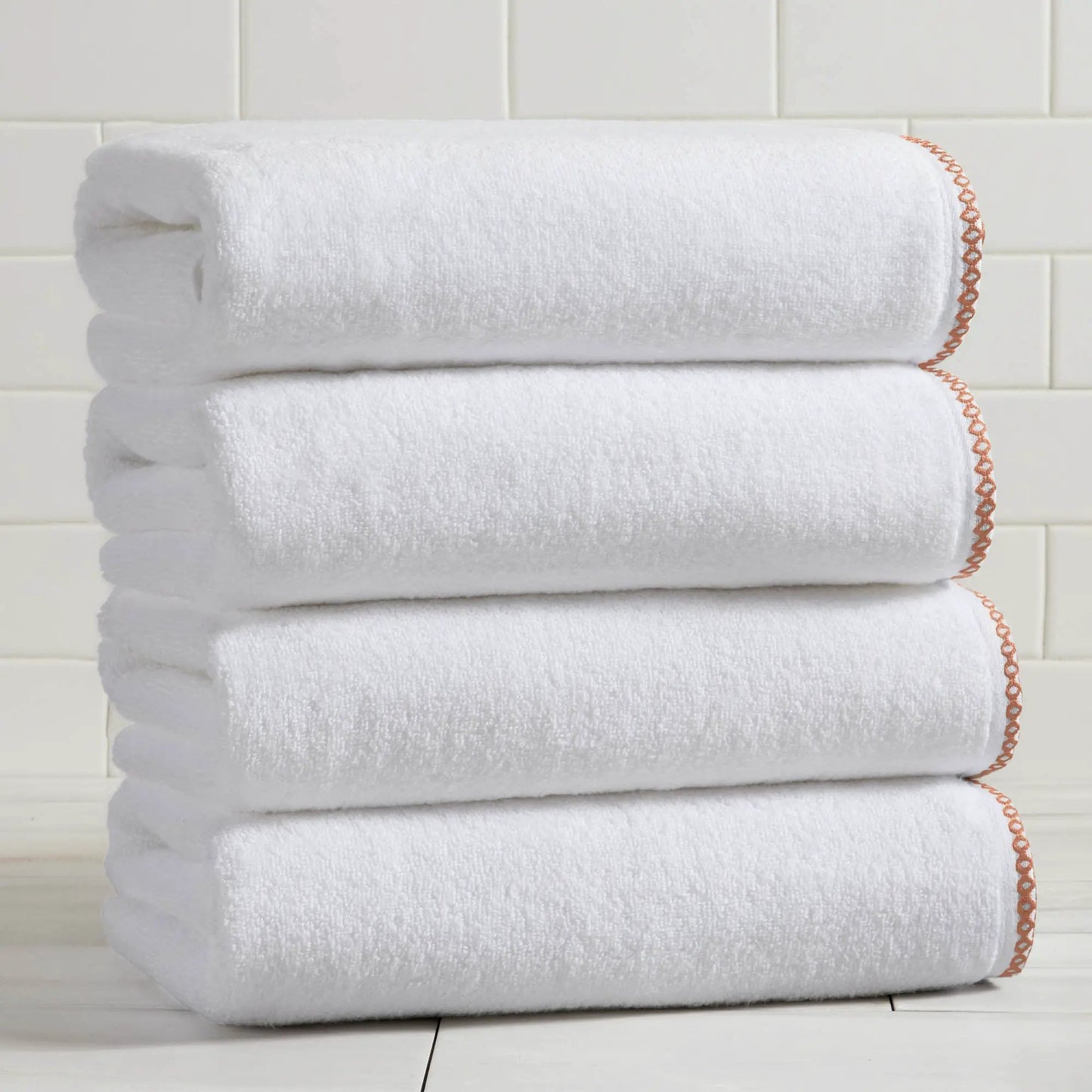 Cotton Border-Stitched 6-Piece Towel Set - Valery Collection from PriceLows™