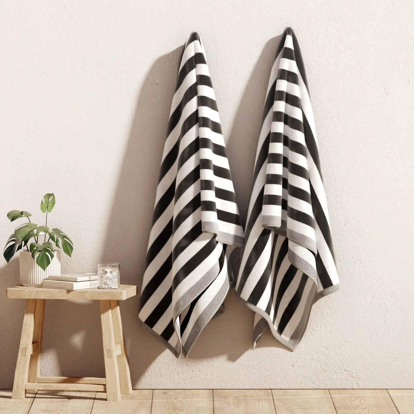 Oversized Striped Border Cabana Beach Towel - Santa Cruz from PriceLows™