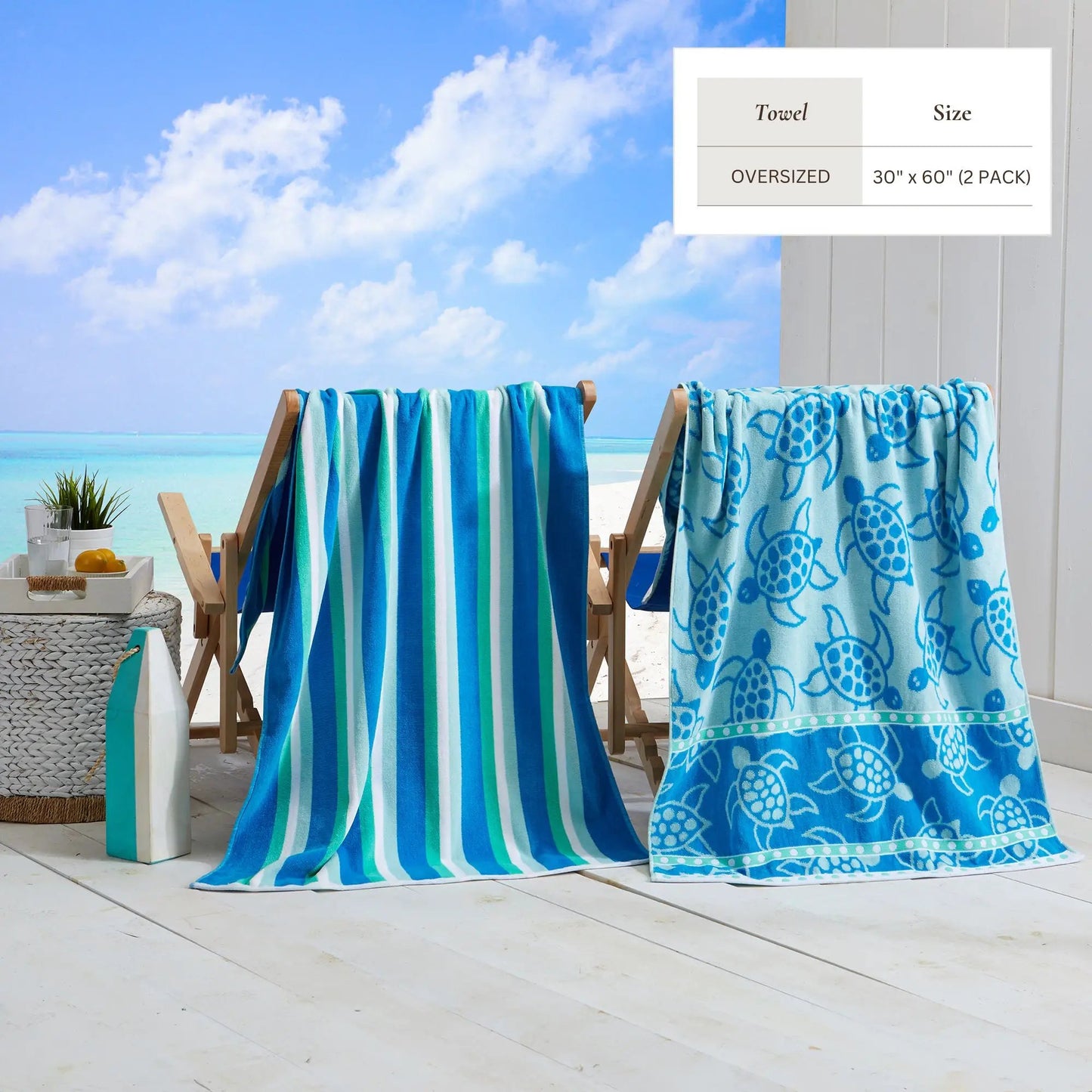 Cotton Velour Beach Towel - Maui Collection from PriceLows™