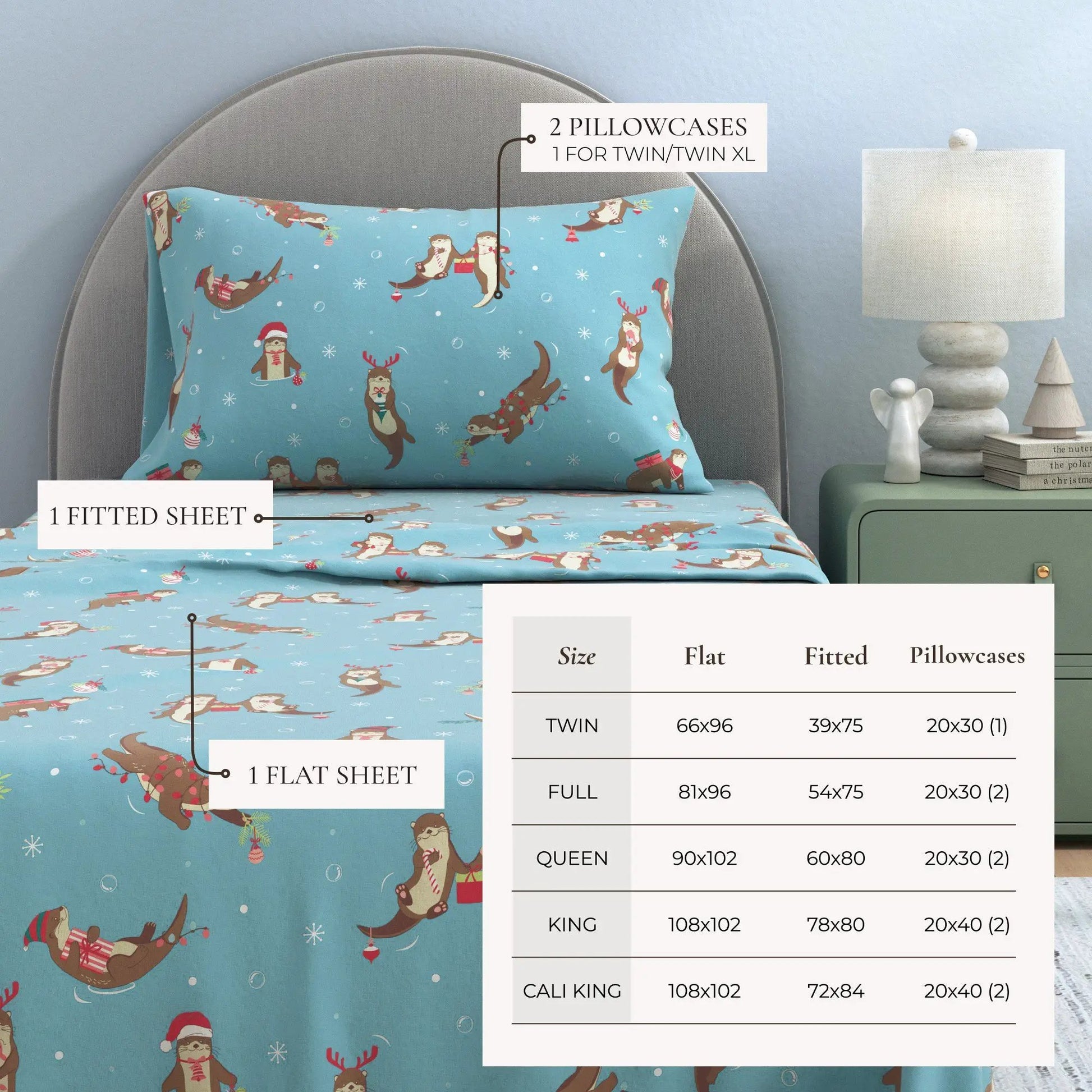 Turkish Cotton Christmas Flannel Sheet - Whittaker Collection from PriceLows™