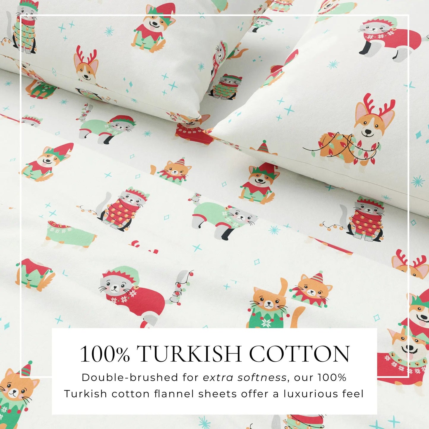 Turkish Cotton Christmas Flannel Sheet - Whittaker Collection from PriceLows™