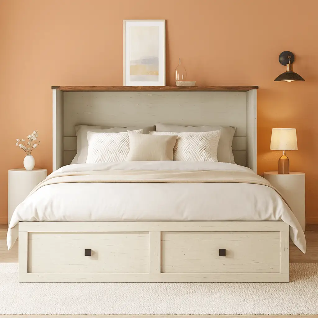 Queen Murphy Bed With Storage And Charging Station from PriceLows™