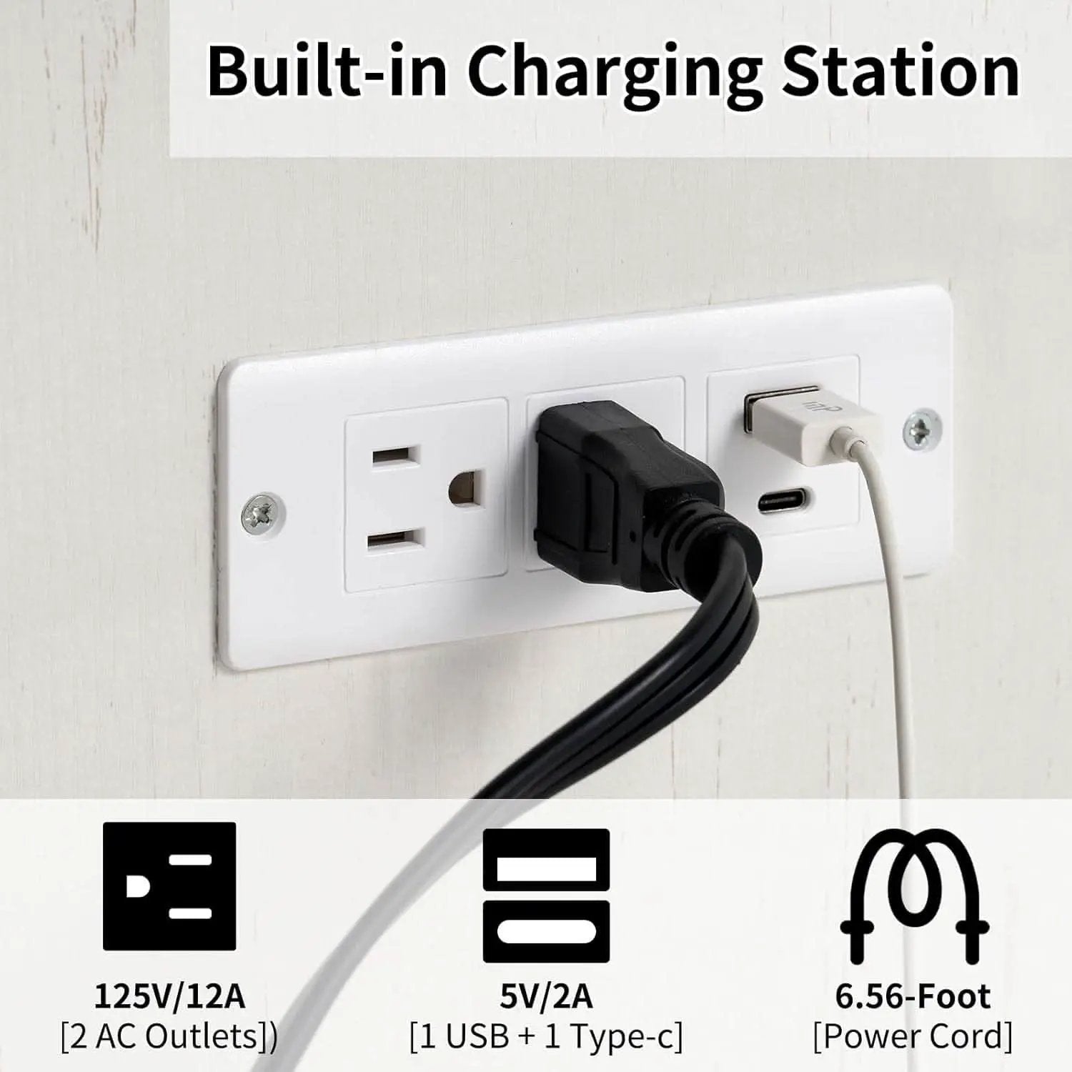 Murphy Bed Cabinet With Charging Station Queen Size from PriceLows™