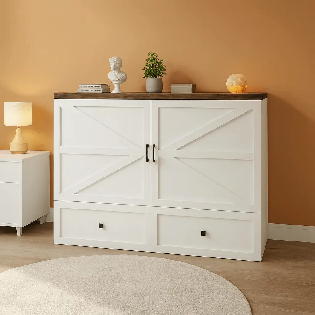 Murphy Bed Cabinet With Charging Station Queen Size from PriceLows™