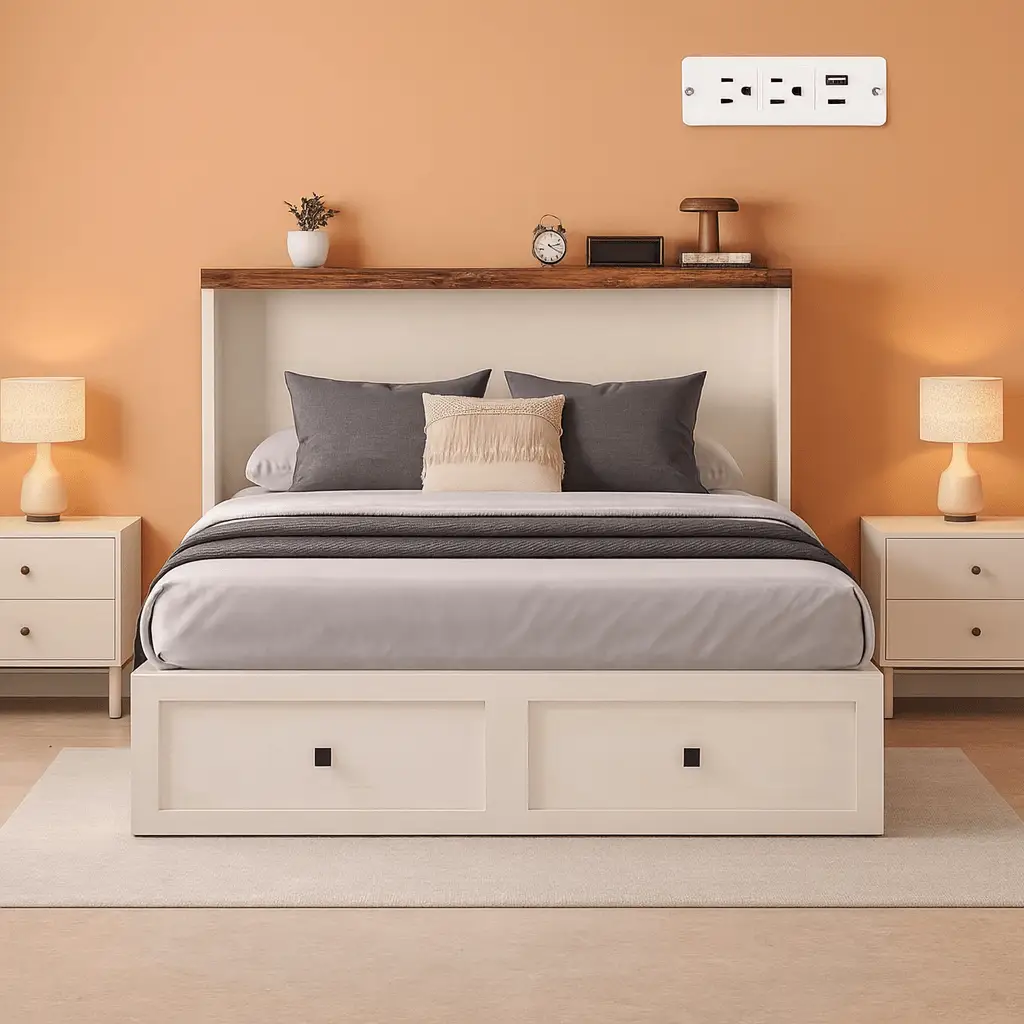 Murphy Bed Cabinet With Charging Station Queen Size from PriceLows™