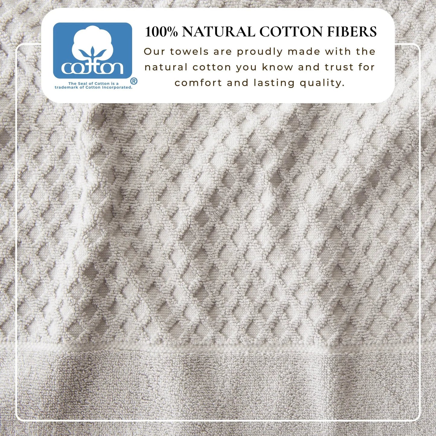 Cotton Diamond Waffle Weave Bath Towel Set - Grayson Collection from PriceLows™