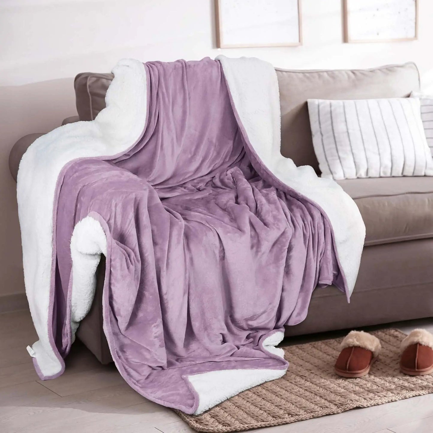 Velvet Plush Sherpa Bed Blanket - Sherpa Fleece Collection from PriceLows™