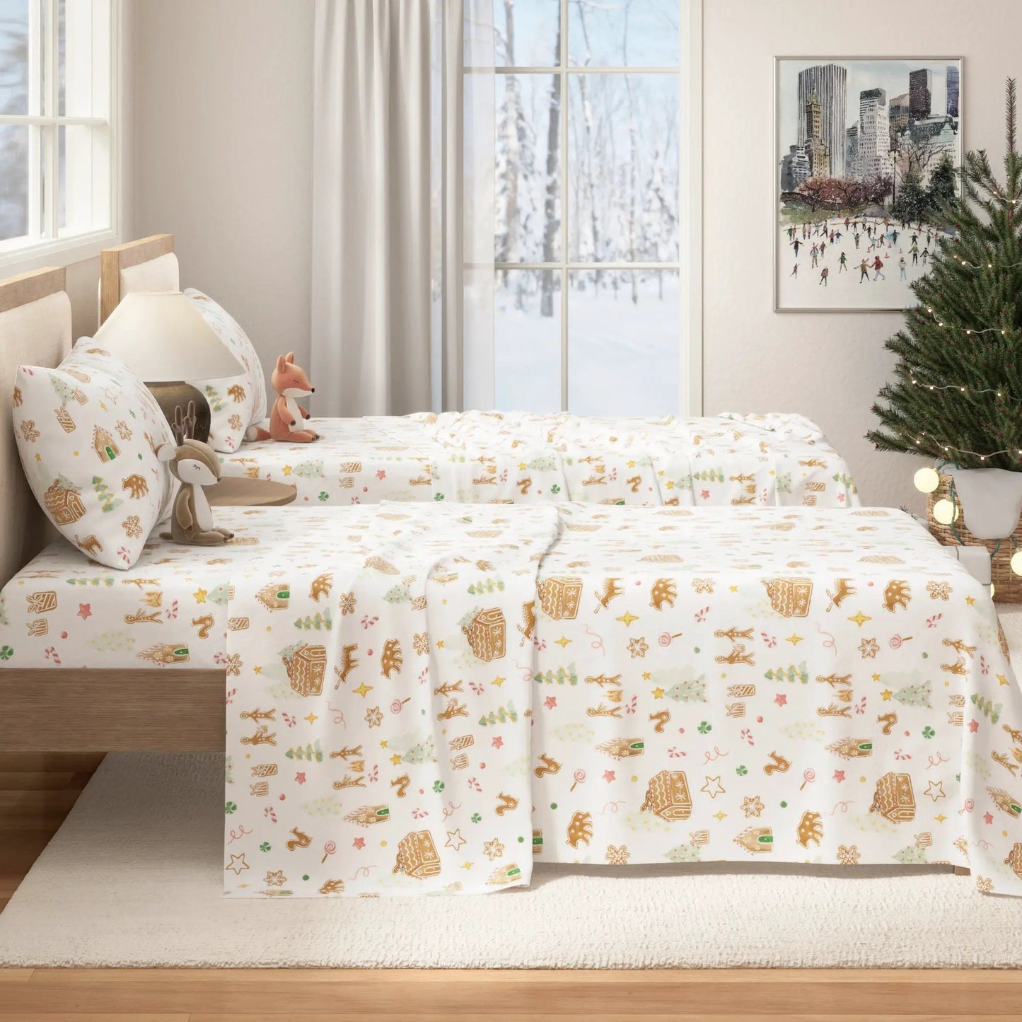 Turkish Cotton Flannel Sheet Set - Kids' Christmas Collection from PriceLows™