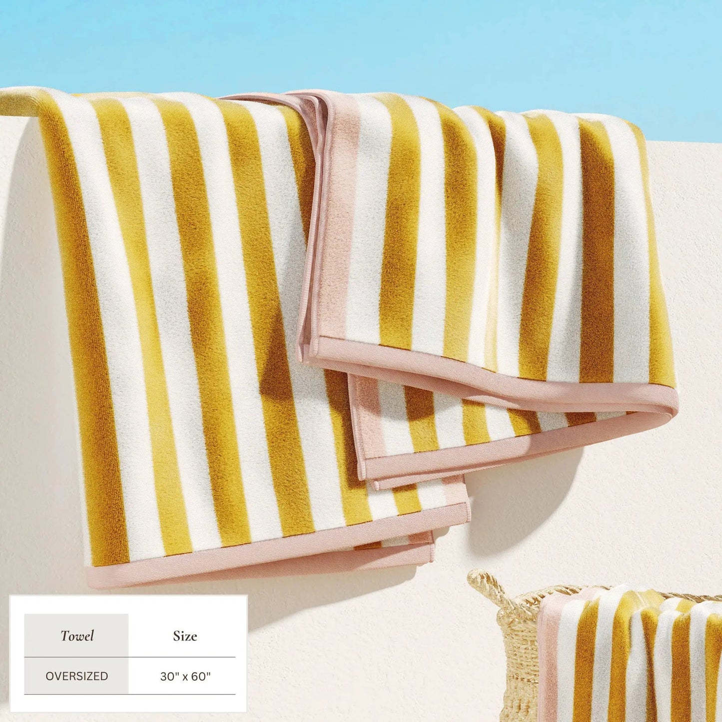 Oversized Striped Border Cabana Beach Towel - Santa Cruz from PriceLows™