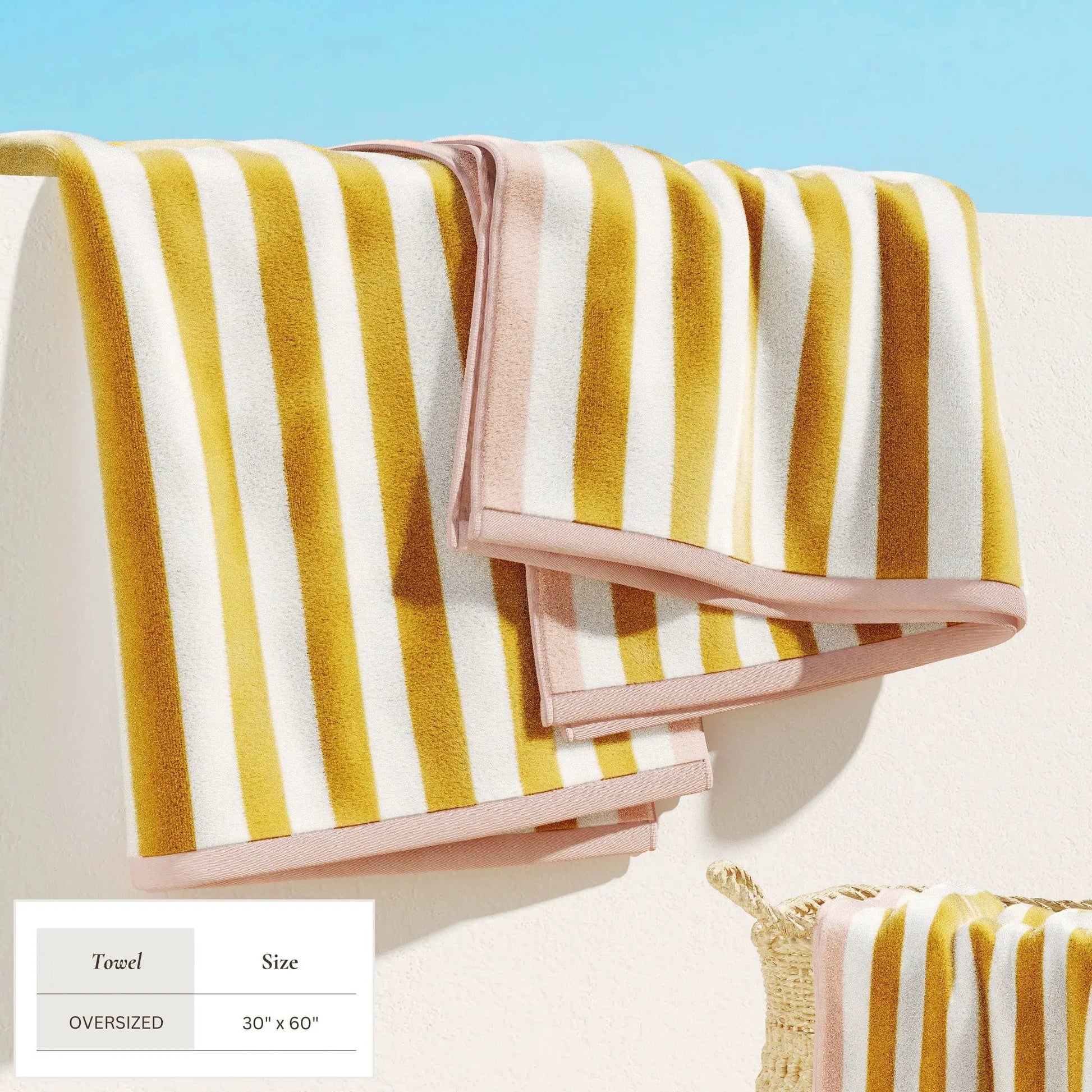 Oversized Striped Border Cabana Beach Towel - Santa Cruz from PriceLows™