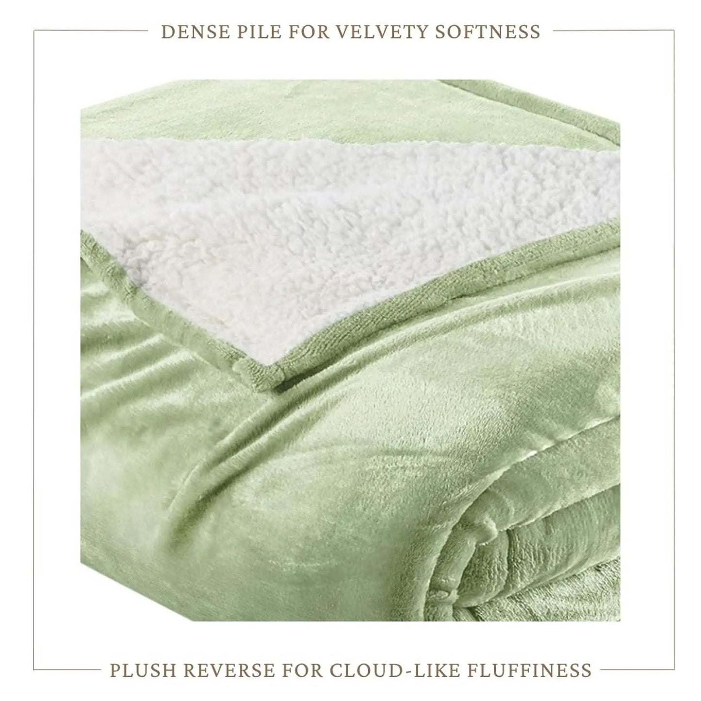 Velvet Plush Sherpa Bed Blanket - Sherpa Fleece Collection from PriceLows™