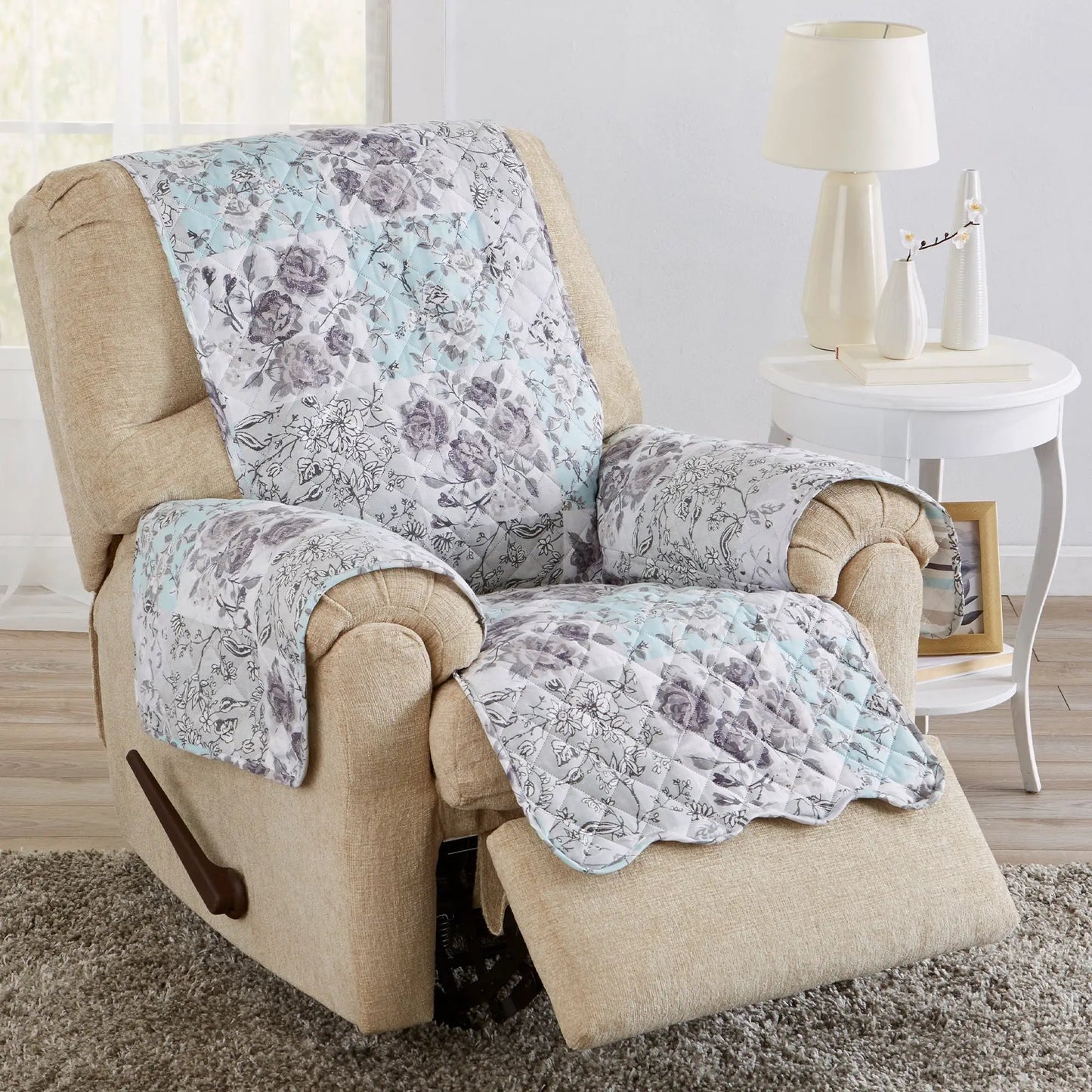 Reversible Floral Patchwork Furniture Protector - Maribel Collection from PriceLows™