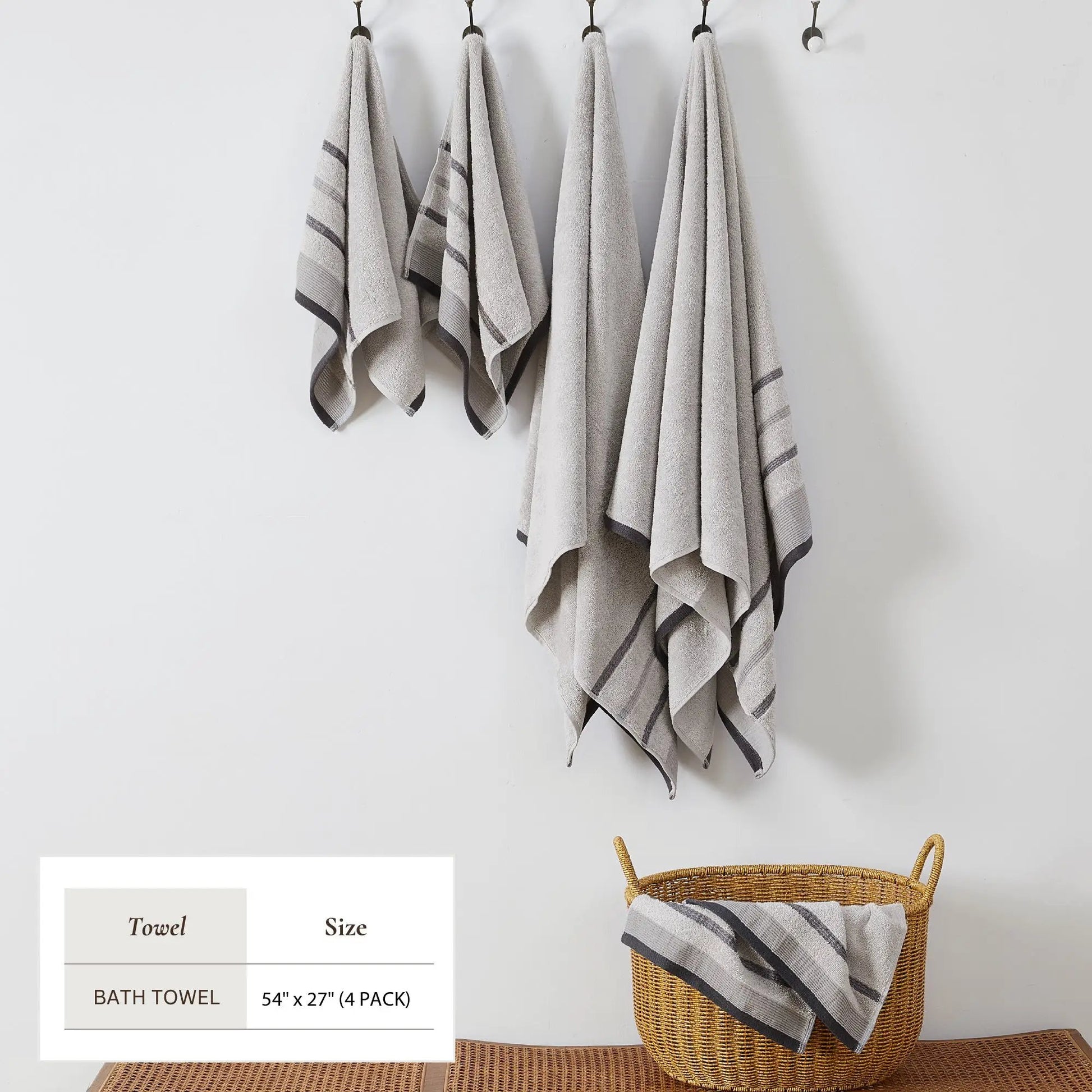 Decorative Cotton Stripe Bath Towel Set - Noelle Collection from PriceLows™