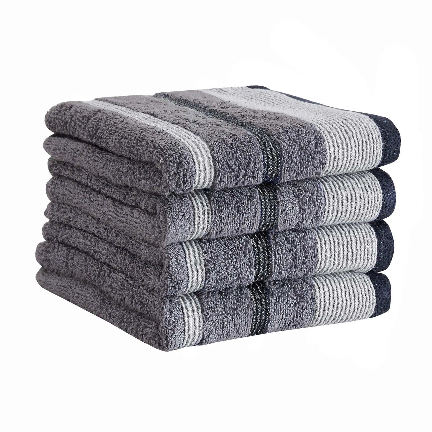 Decorative Cotton Stripe Bath Towel Set - Noelle Collection from PriceLows™