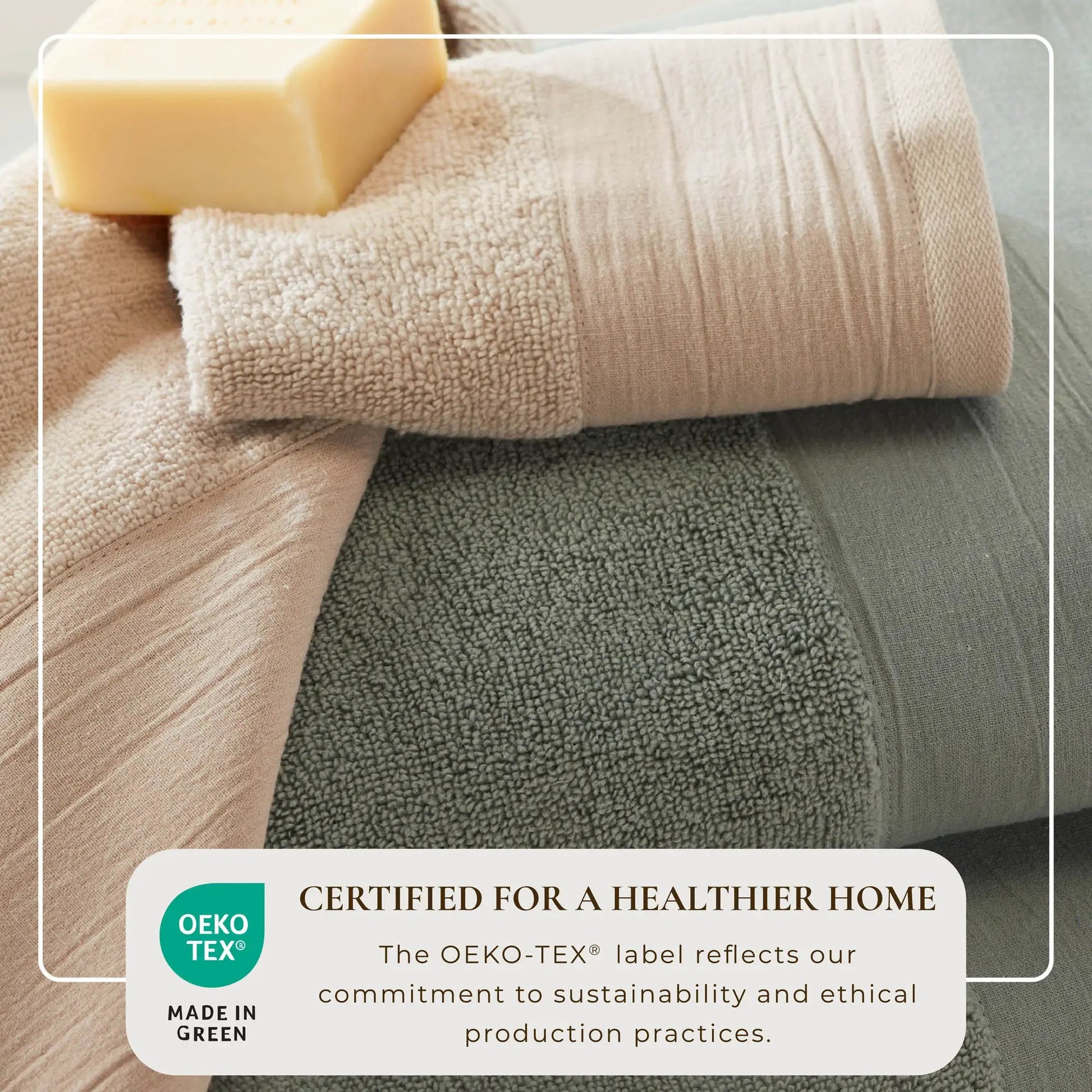 Cotton Linen-Like Border 6-Piece Towel Set - Priya Collection from PriceLows™