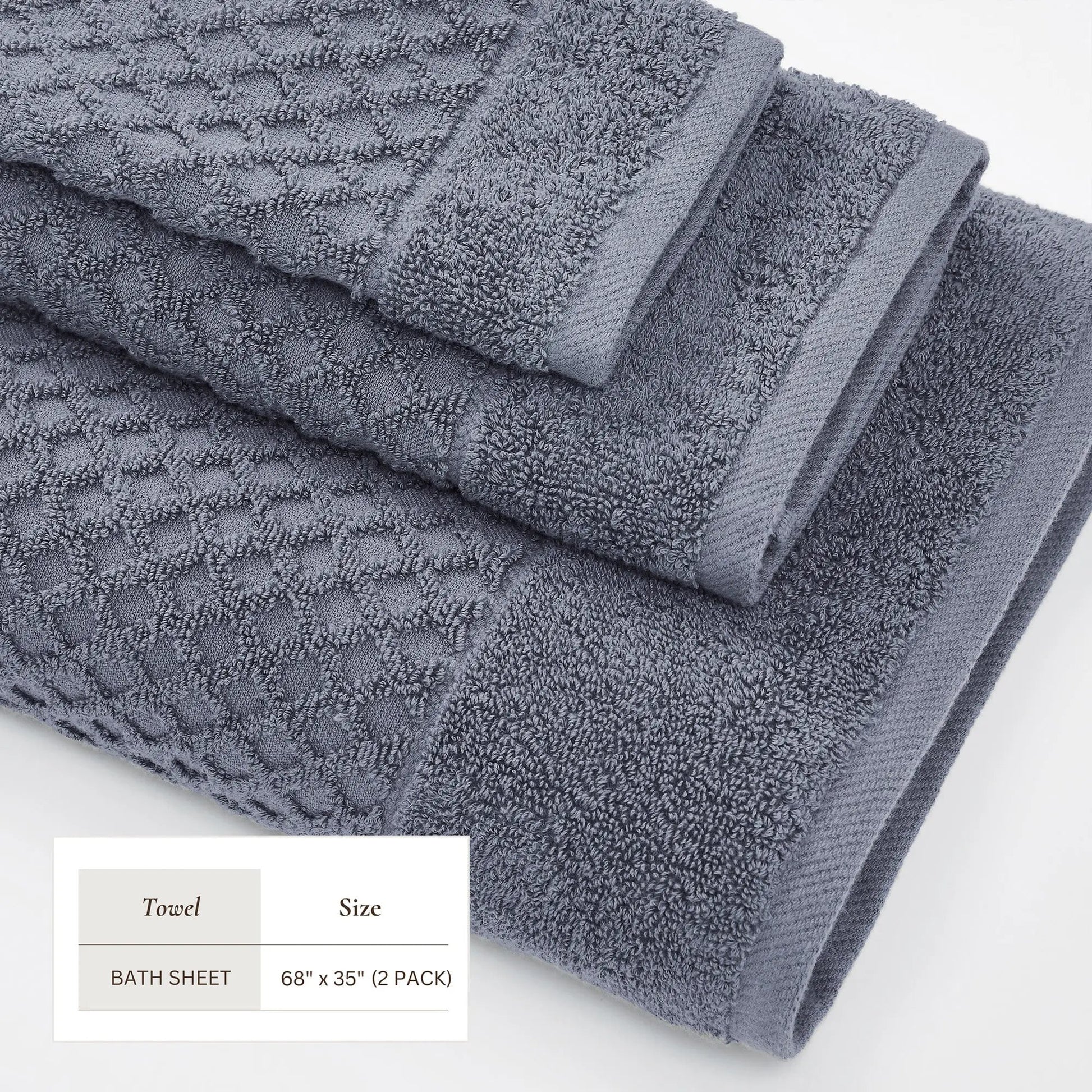 Cotton Diamond Waffle Weave Bath Towel Set - Grayson Collection from PriceLows™