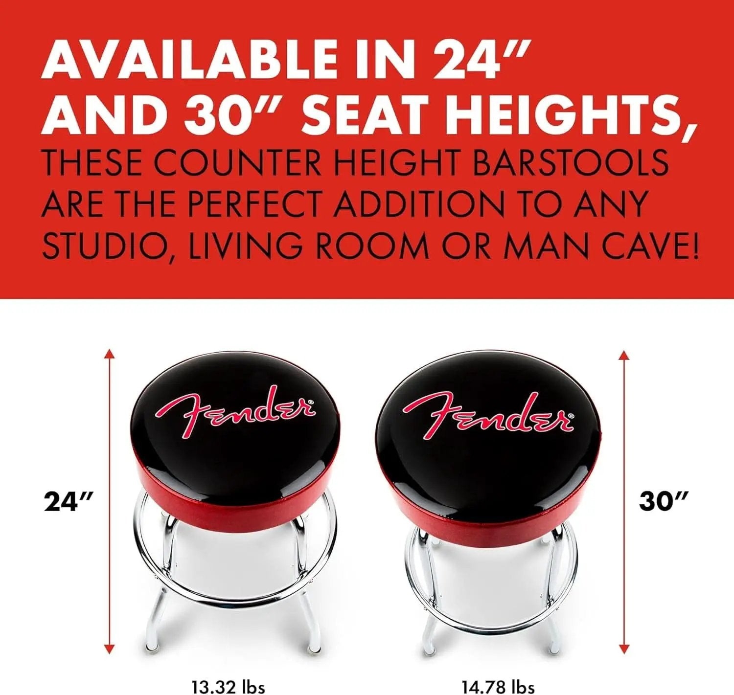 30 Inch Black Swivel Bar Stool With Red Sparkle Logo from PriceLows™