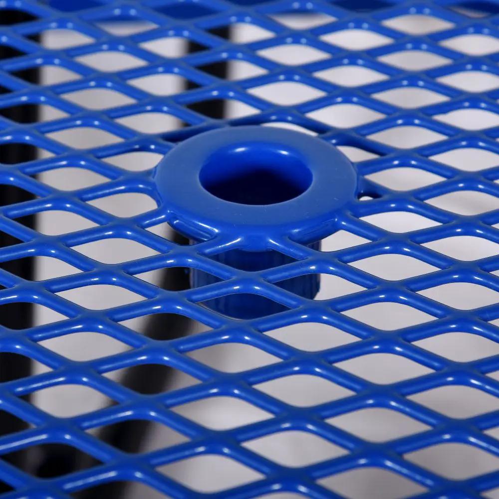 Round Steel Picnic Table | 46 Inch Diameter | Heavy-Duty Perforated Metal | Umbrella Hole