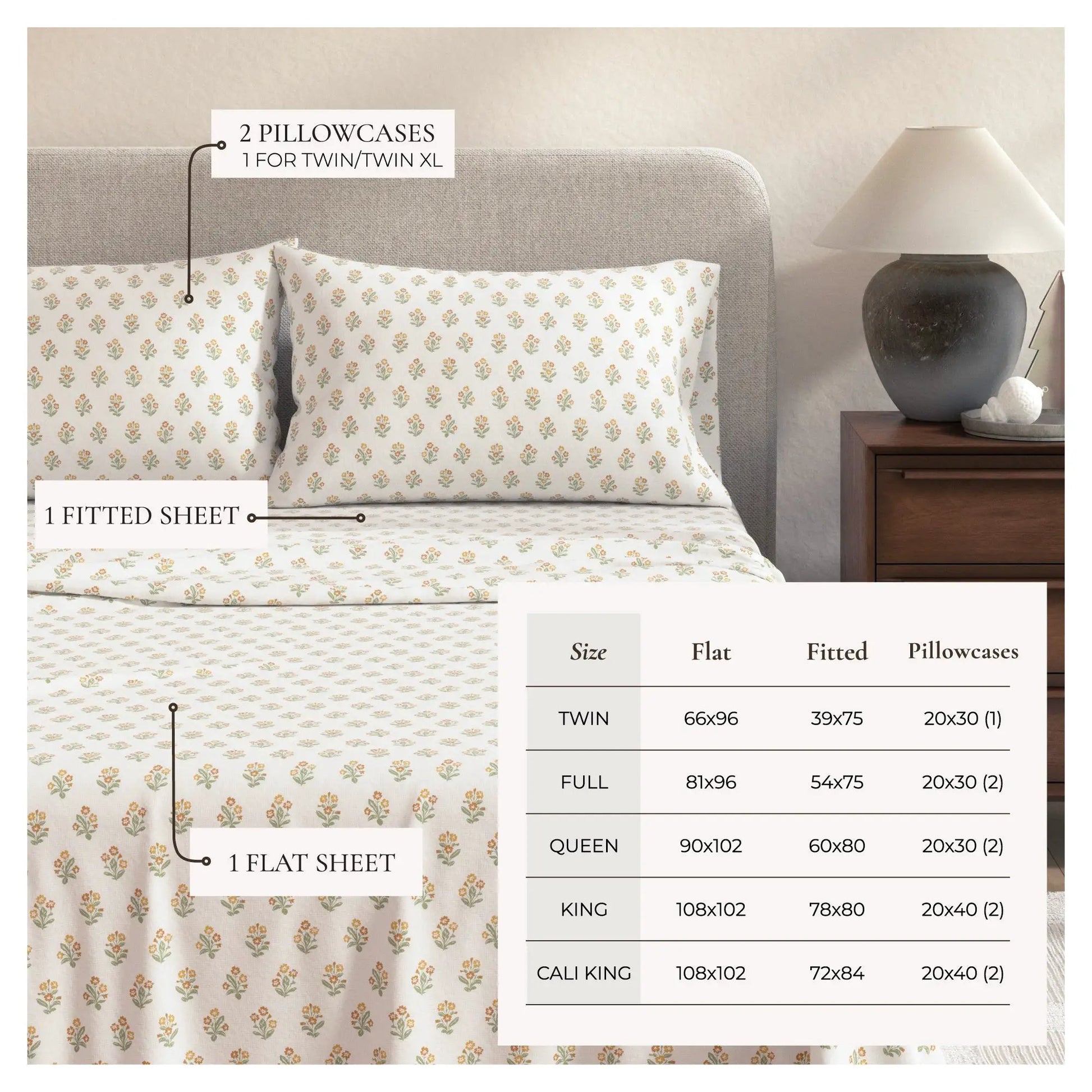 Turkish Cotton Flannel Sheet Set - Winter Floral Collection from PriceLows™