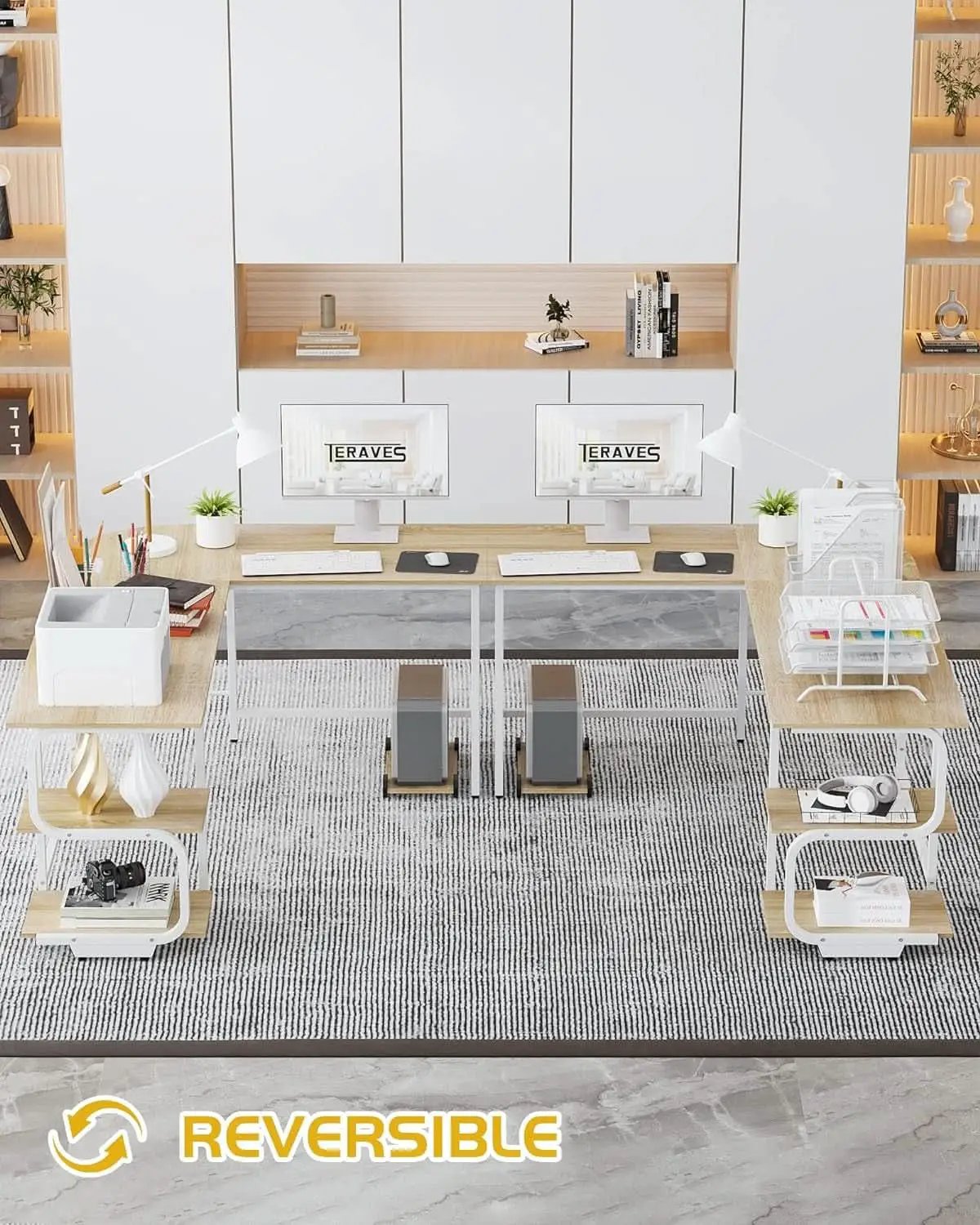 69 Inch Reversible L Shaped Desk For Home Office Use from PriceLows™