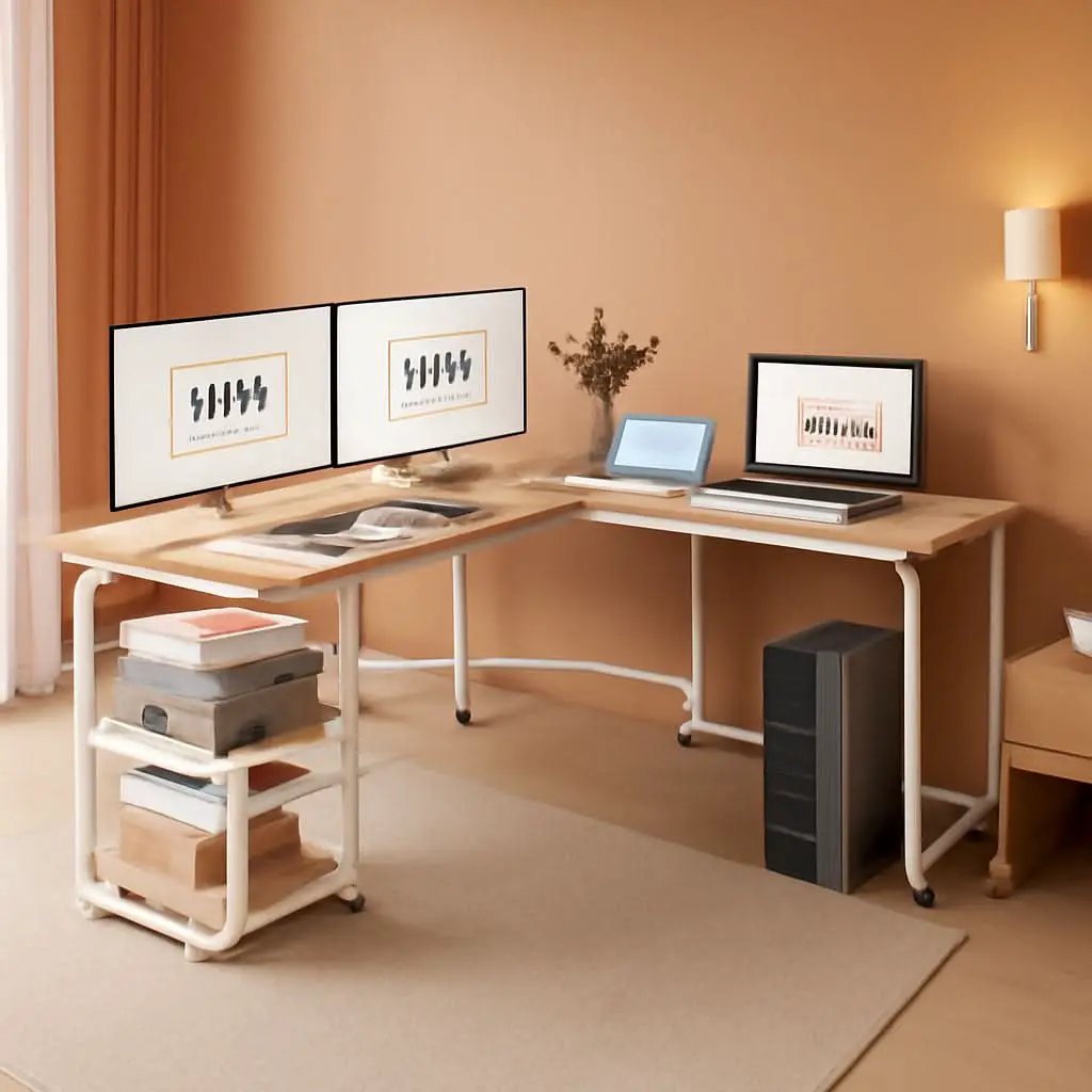 69 Inch Reversible L Shaped Desk For Home Office Use from PriceLows™