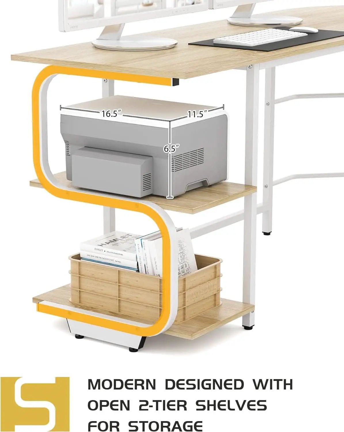 69 Inch Reversible L Shaped Desk For Home Office Use from PriceLows™