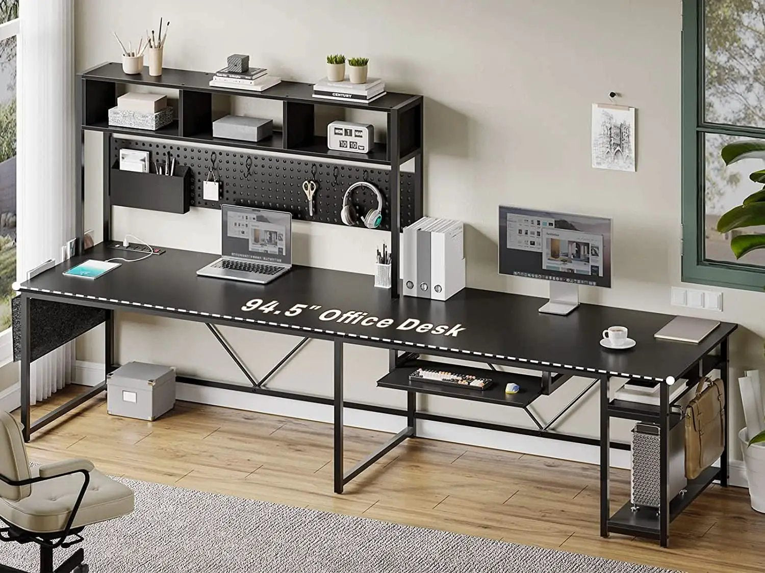 Reversible L Shaped Gaming Desk With Power Outlet from PriceLows™