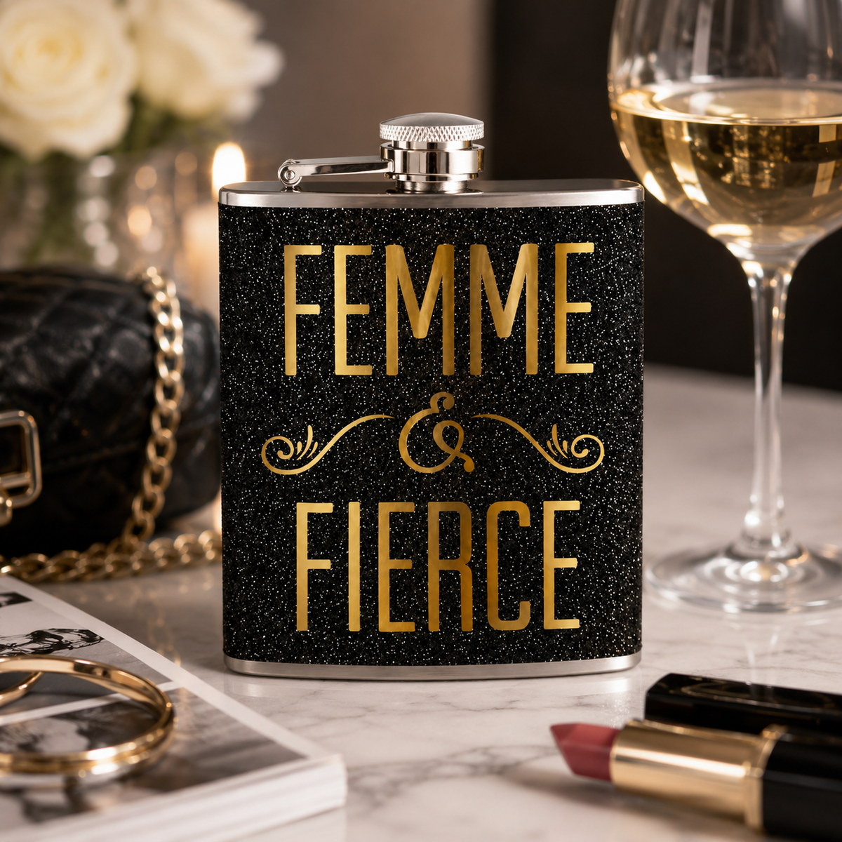 Hip Flask | 7 Oz Capacity | Stainless Steel | Black Matte