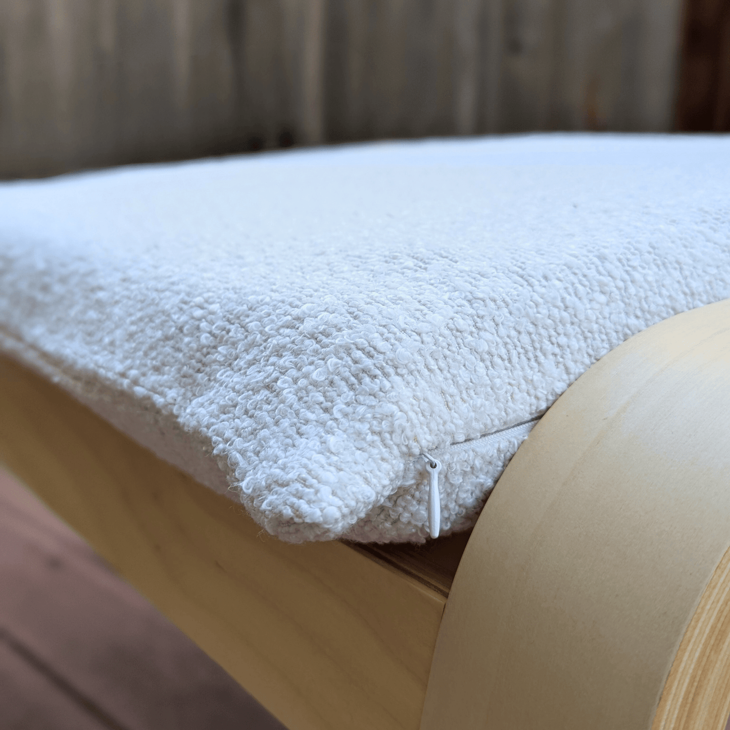 Natural White Bouclé Poäng Slipcovers – Compatible with IKEA Poäng Chair & Footstool from PriceLows™