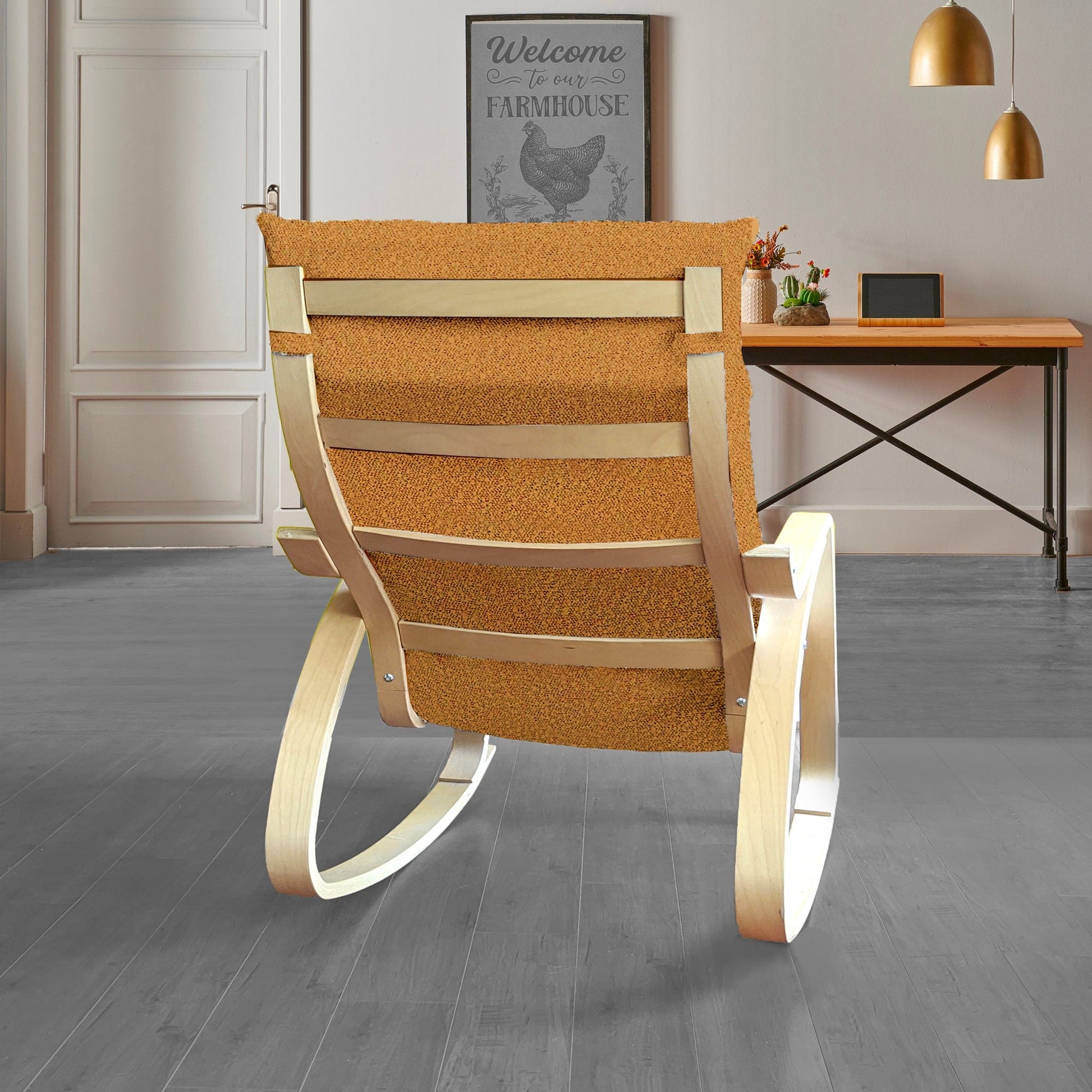 Bouclé Cinnamon Poäng Slipcovers – Compatible with IKEA Poäng Chair & Footstool from PriceLows™