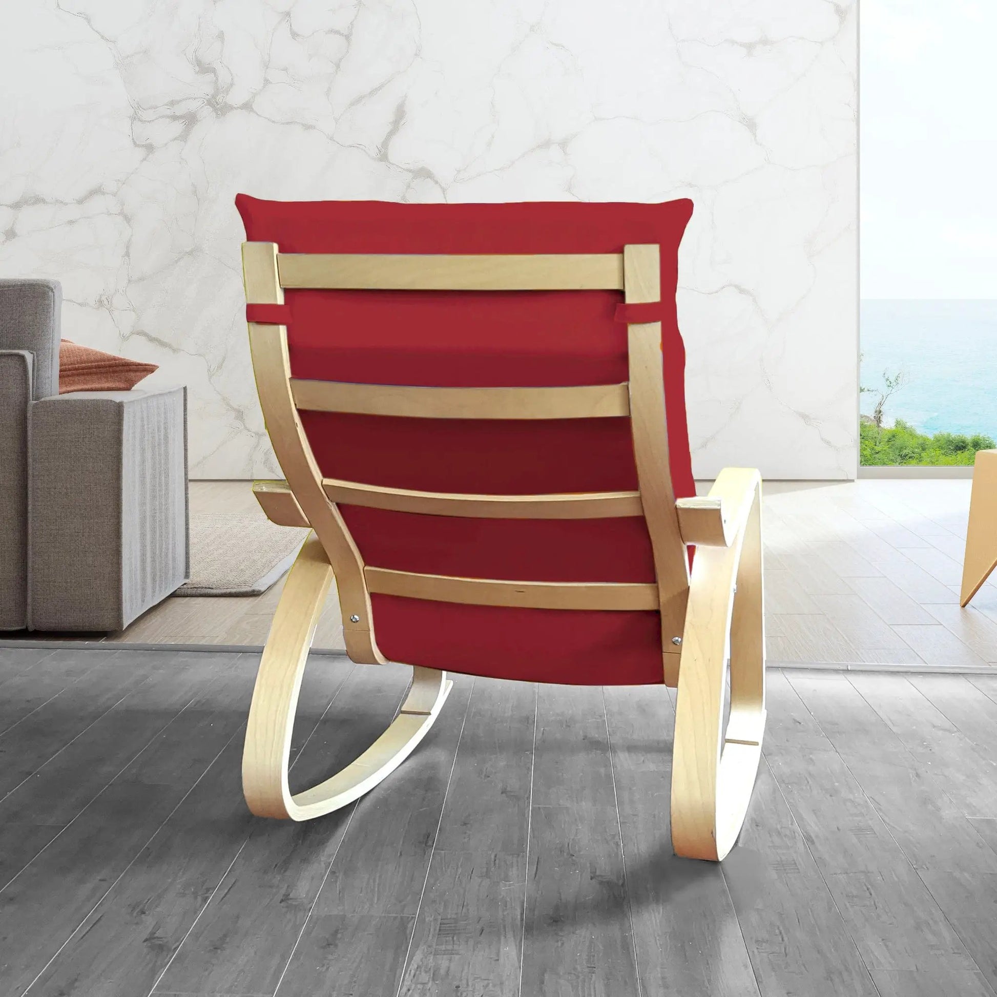 Velvet Burgundy Red Chair and Ottoman Covers, Compatible with IKEA Poang from PriceLows™