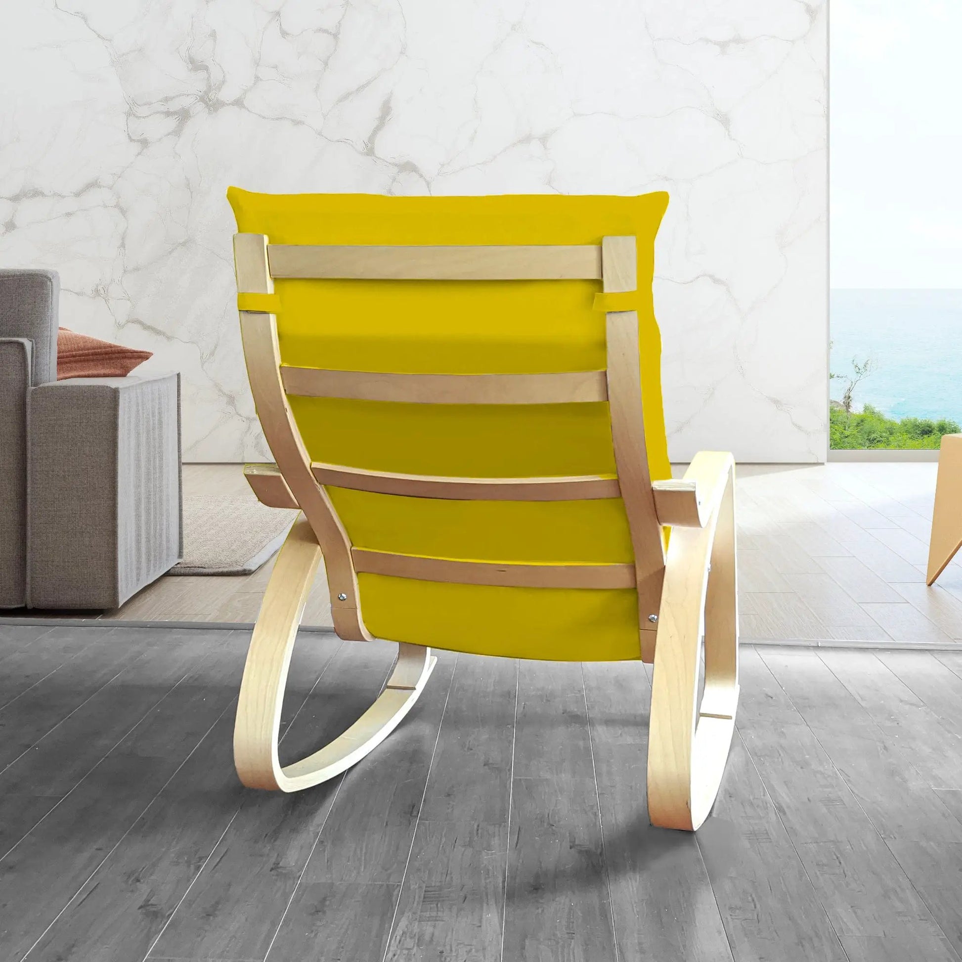Bright Yellow Velvet Poäng Slipcovers – Compatible with IKEA Poäng Chair & Footstool – Luxurious Polyester Velvet from PriceLows™