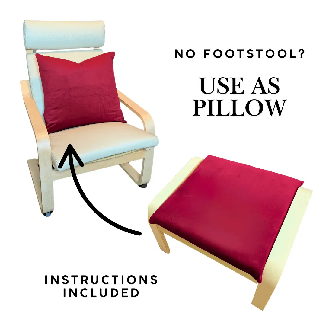 Velvet Burgundy Red Chair and Ottoman Covers, Compatible with IKEA Poang from PriceLows™