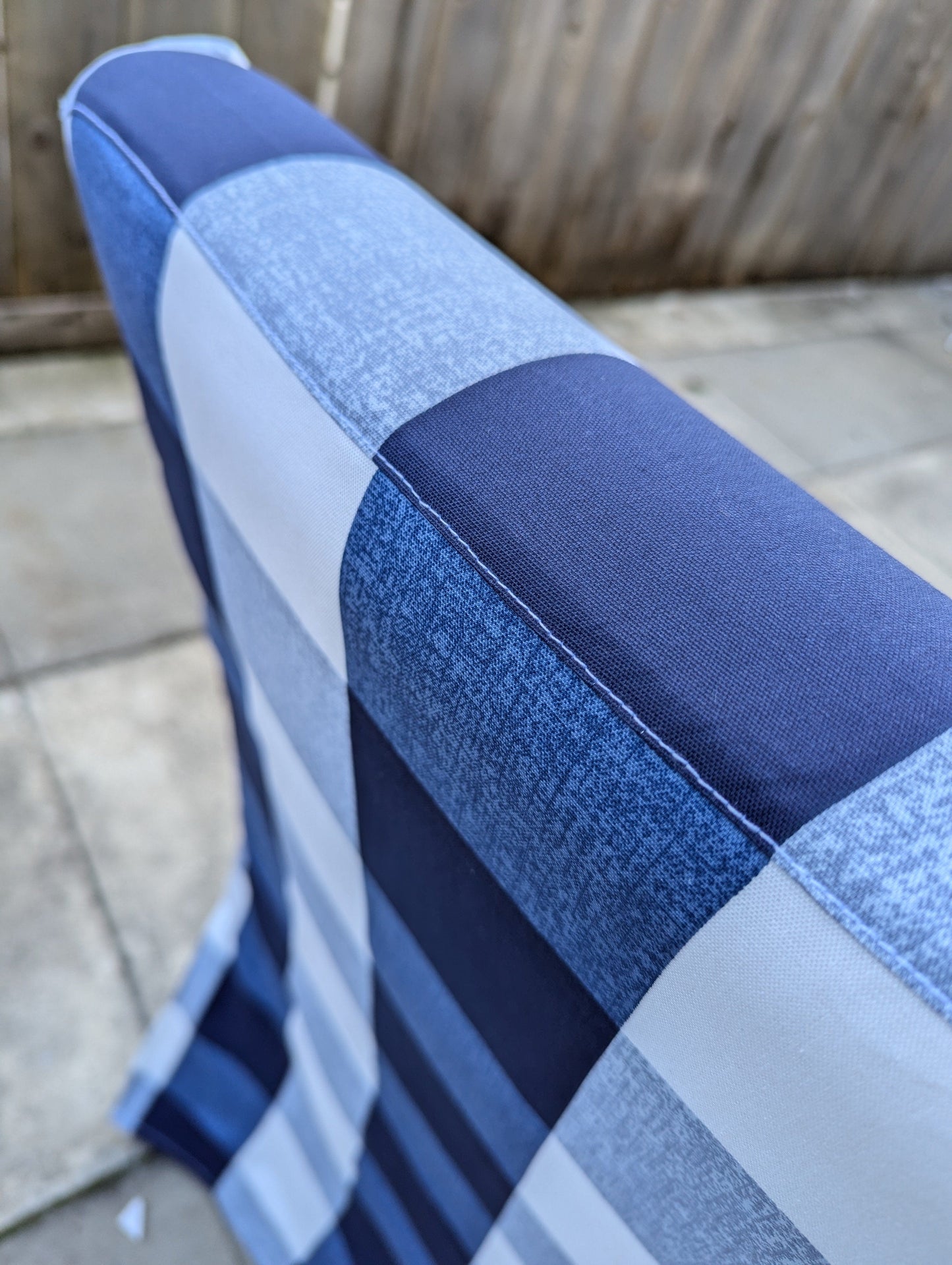 Navy Buffalo Check Plaid Floor-Length Slipcovers for IKEA Henriksdal USA (Set of 2) from PriceLows™