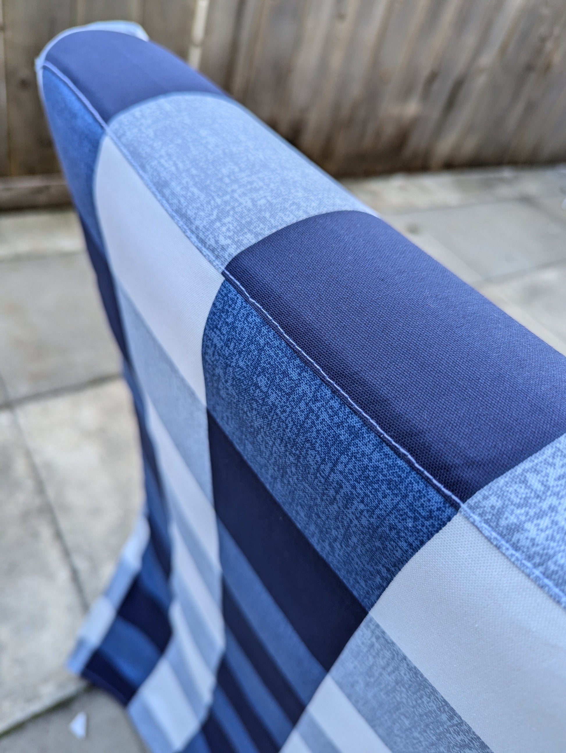 Navy Buffalo Check Plaid Floor-Length Slipcovers for IKEA Henriksdal USA (Set of 2) from PriceLows™