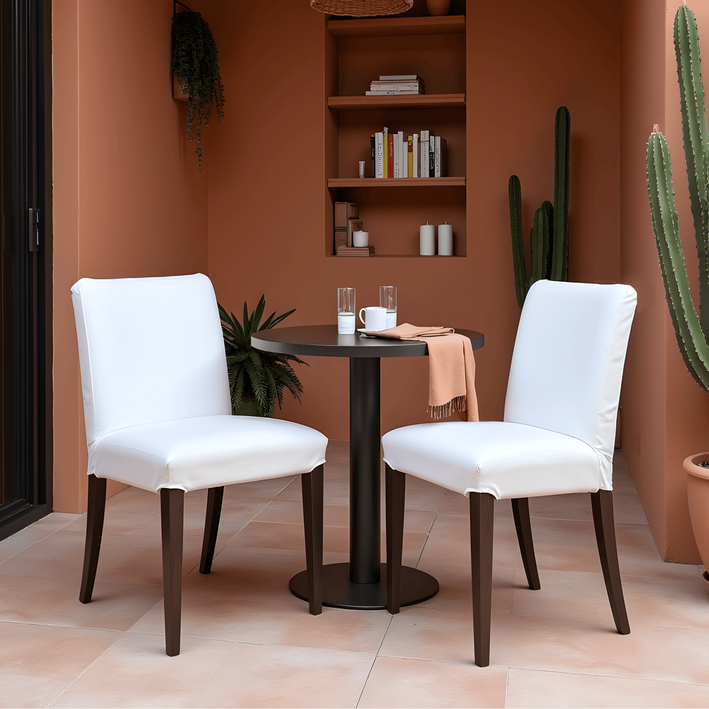 White European Linen Canvas Dining Chair Slipcovers – Set of 2 – Compatible with IKEA Henriksdal (USA/Canada Size) from PriceLows™