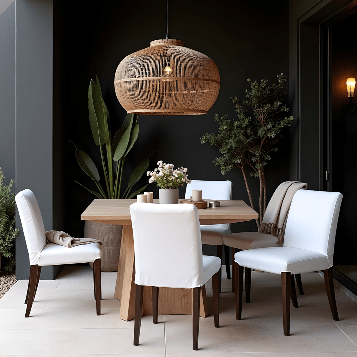 White European Linen Canvas Dining Chair Slipcovers – Set of 2 – Compatible with IKEA Henriksdal (USA/Canada Size) from PriceLows™