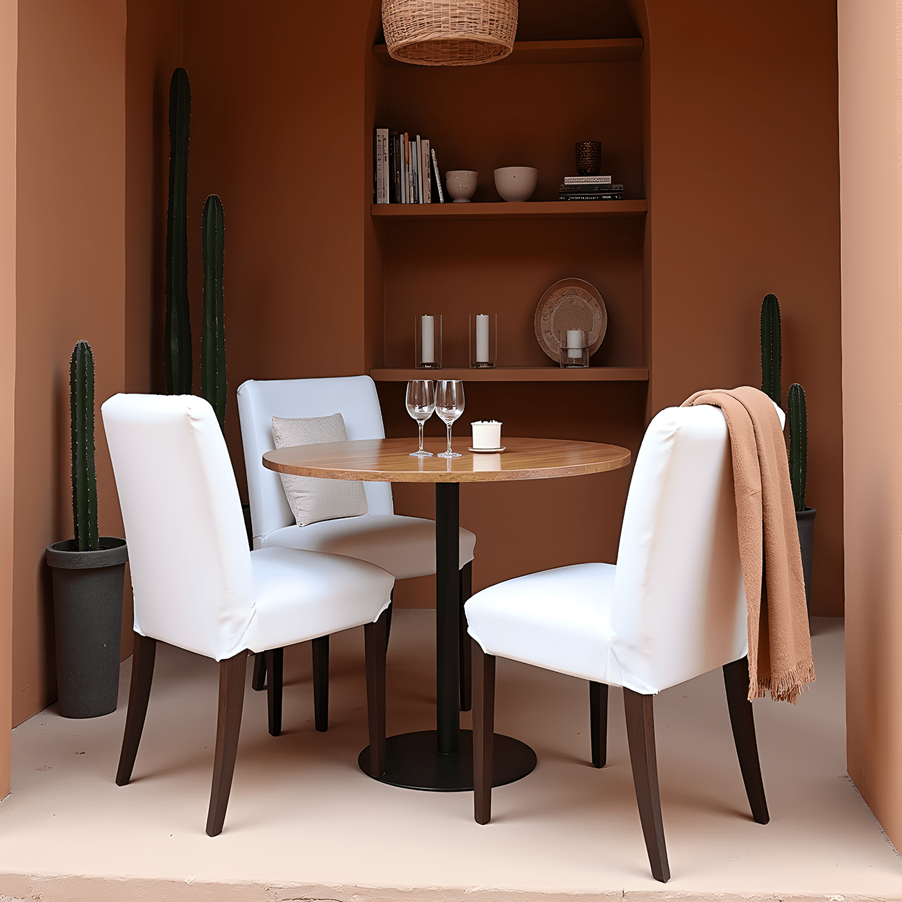 White European Linen Canvas Dining Chair Slipcovers – Set of 2 – Compatible with IKEA Henriksdal (USA/Canada Size) from PriceLows™