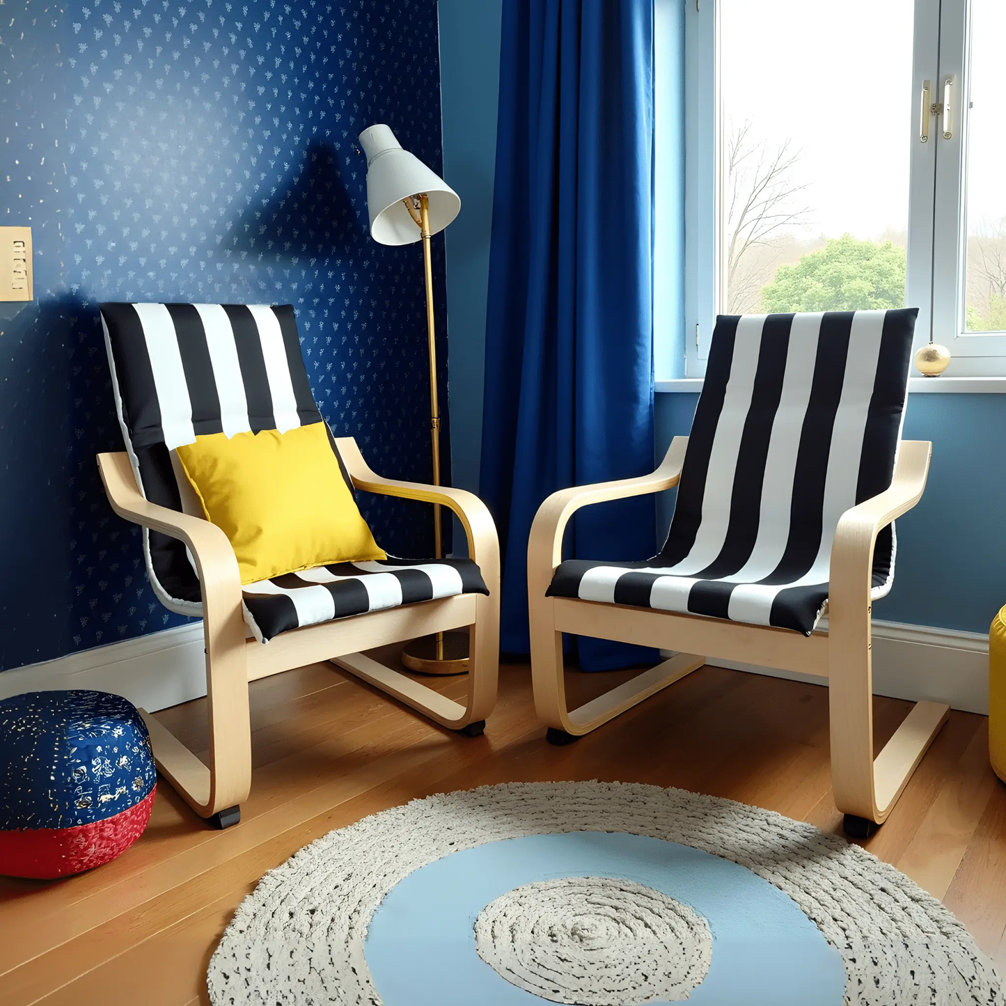 Black Stripe Slipcover for IKEA Children's Poang Chair from PriceLows™