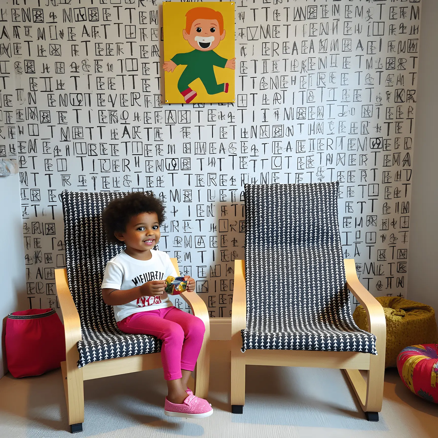 Black Vine Slipcover for IKEA Children's Poang Chair from PriceLows™