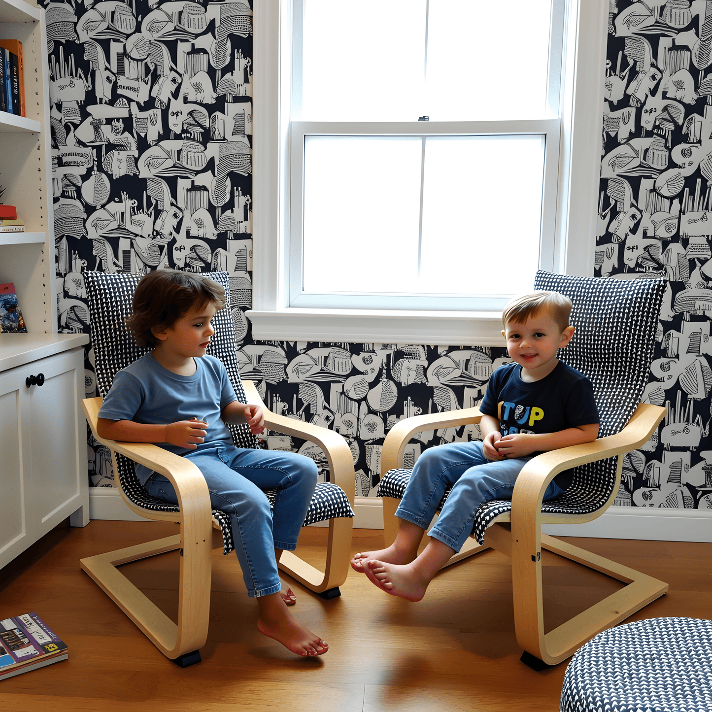 Black Vine Slipcover for IKEA Children's Poang Chair from PriceLows™