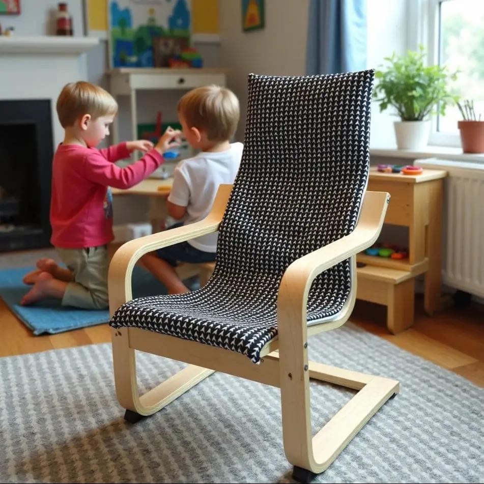 Black Vine Slipcover for IKEA Children's Poang Chair from PriceLows™