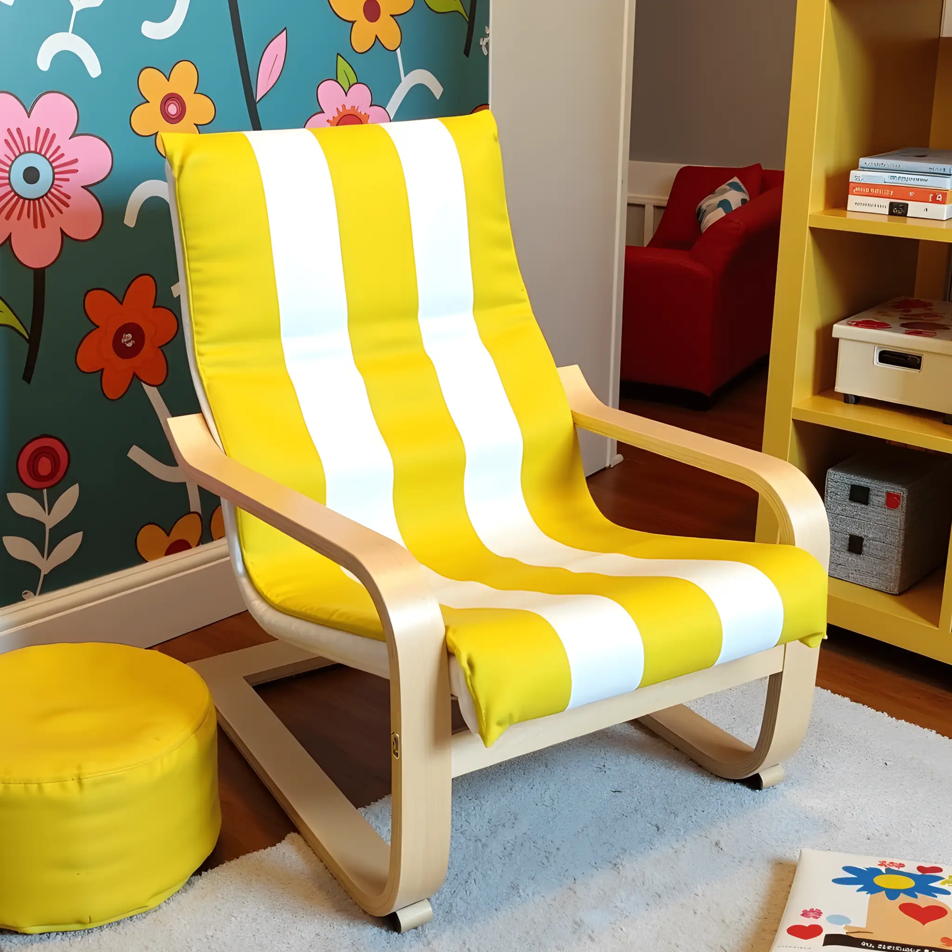 Yellow Stripe Slipcover for IKEA Children's Poang Chair from PriceLows™