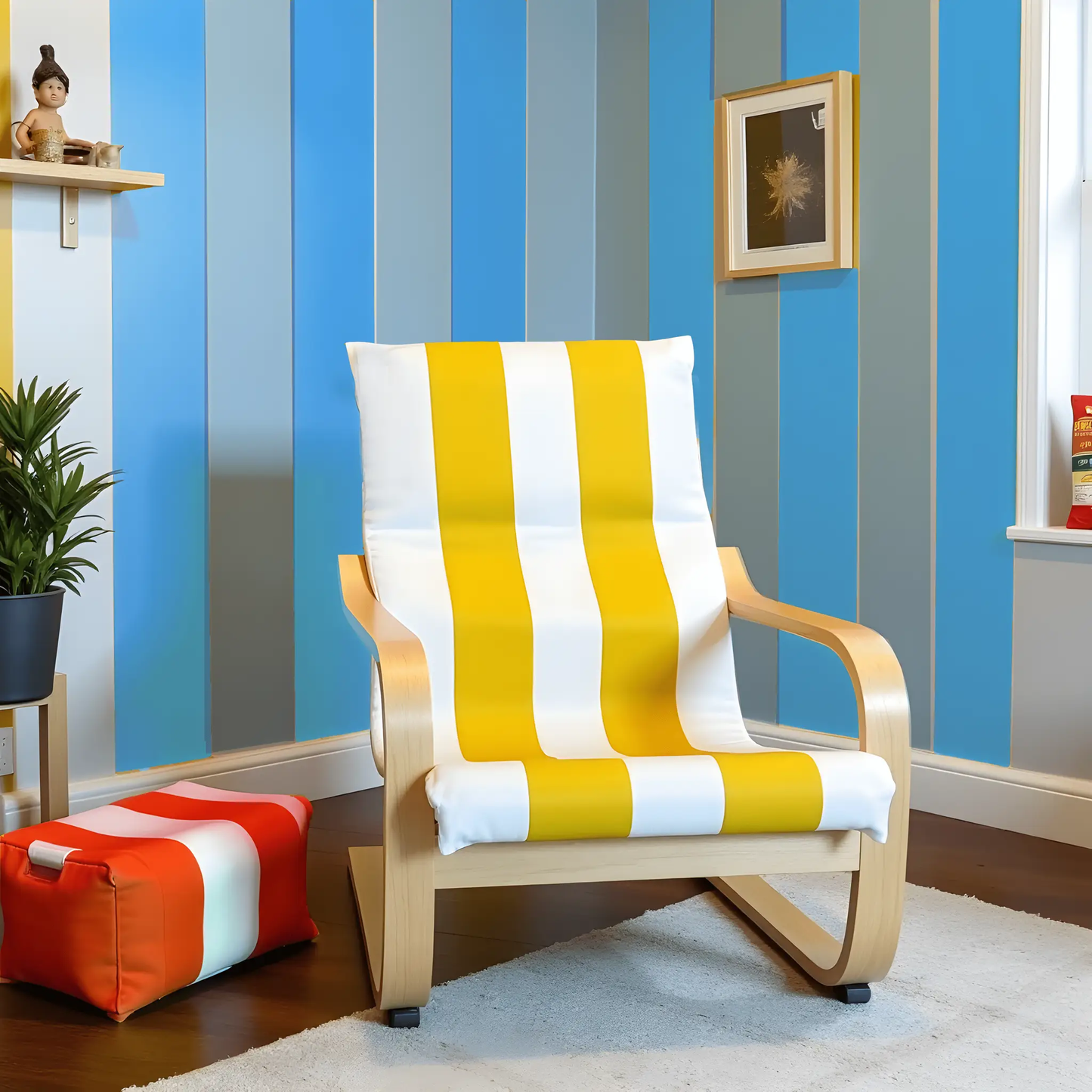 Yellow Stripe Slipcover for IKEA Children's Poang Chair from PriceLows™