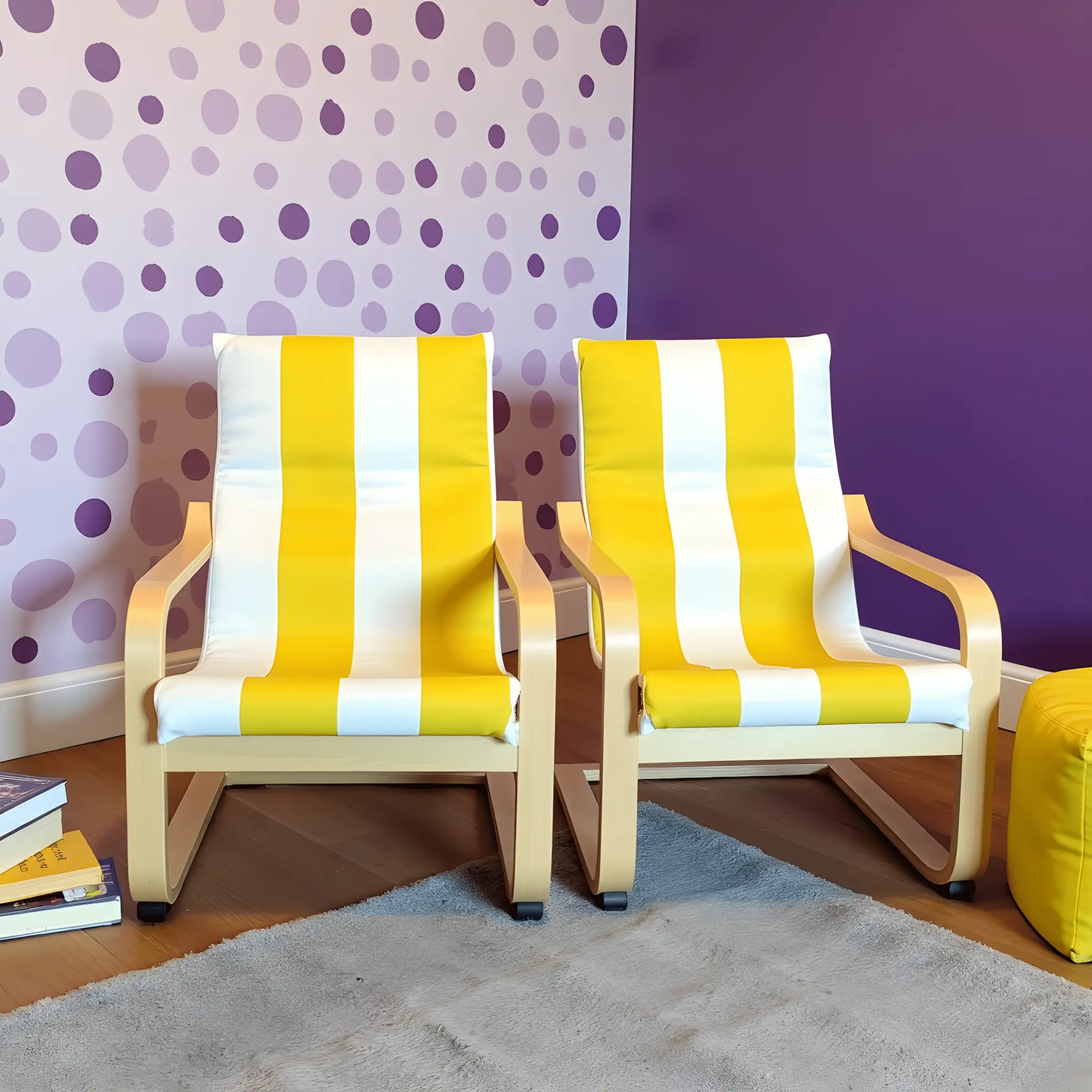 Yellow Stripe Slipcover for IKEA Children's Poang Chair from PriceLows™